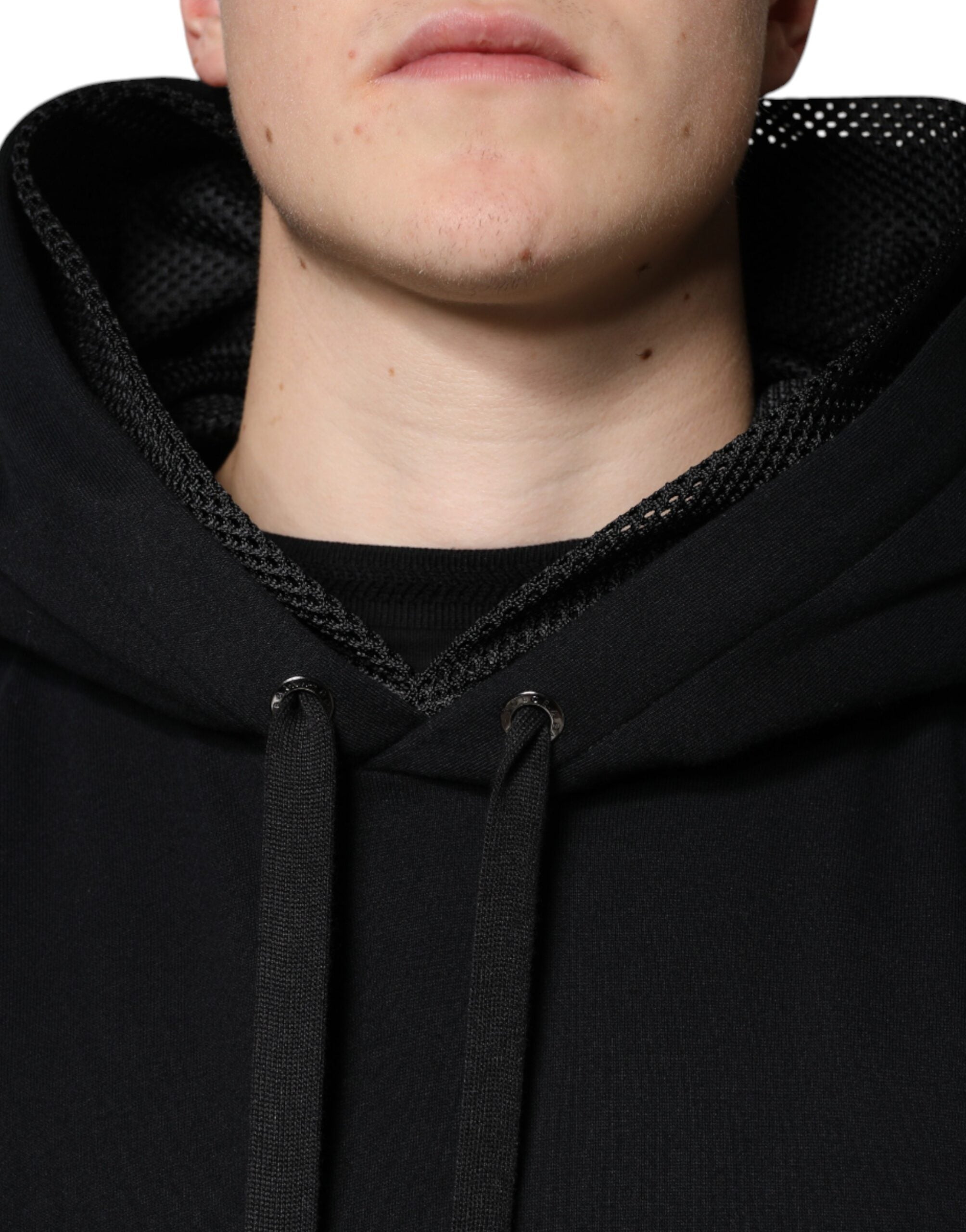 Dolce & Gabbana Black Hooded Pullover Men Sweatshirt Men's Sweater
