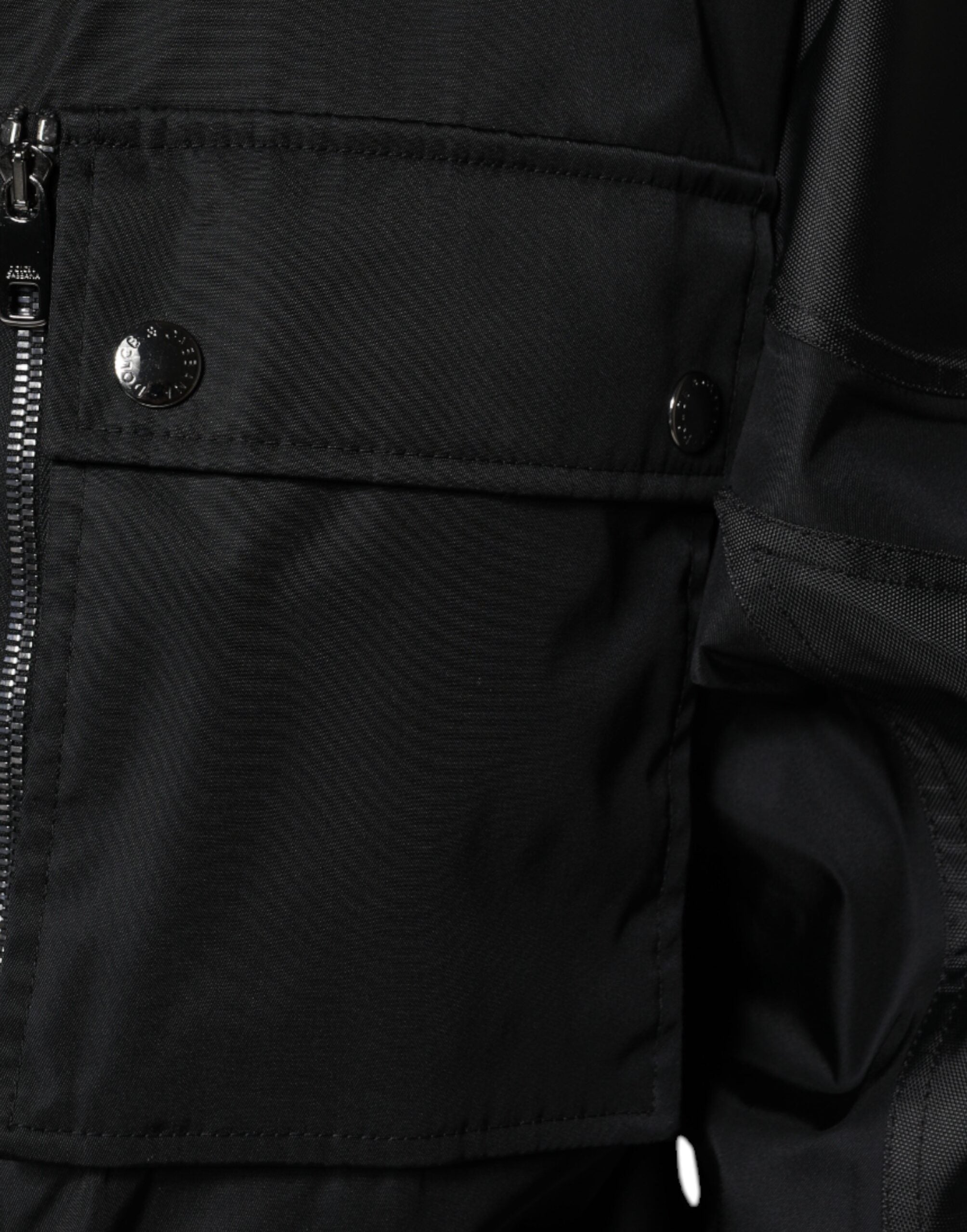 Dolce & Gabbana Black Nylon Winter Men Parka Coat Men's Jacket