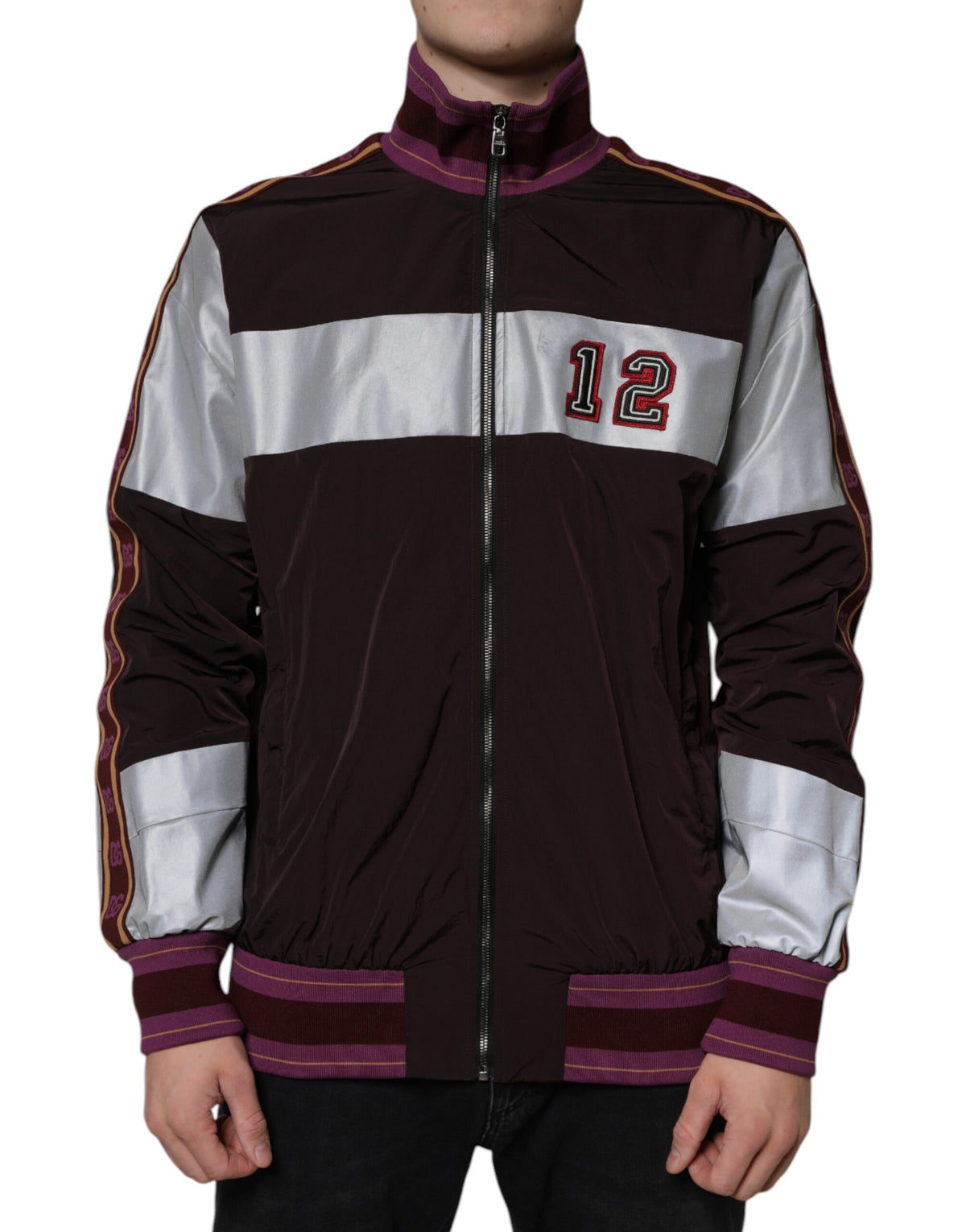 Dolce & Gabbana Multicolor Full Zip Jersey Men Bomber Men's Jacket