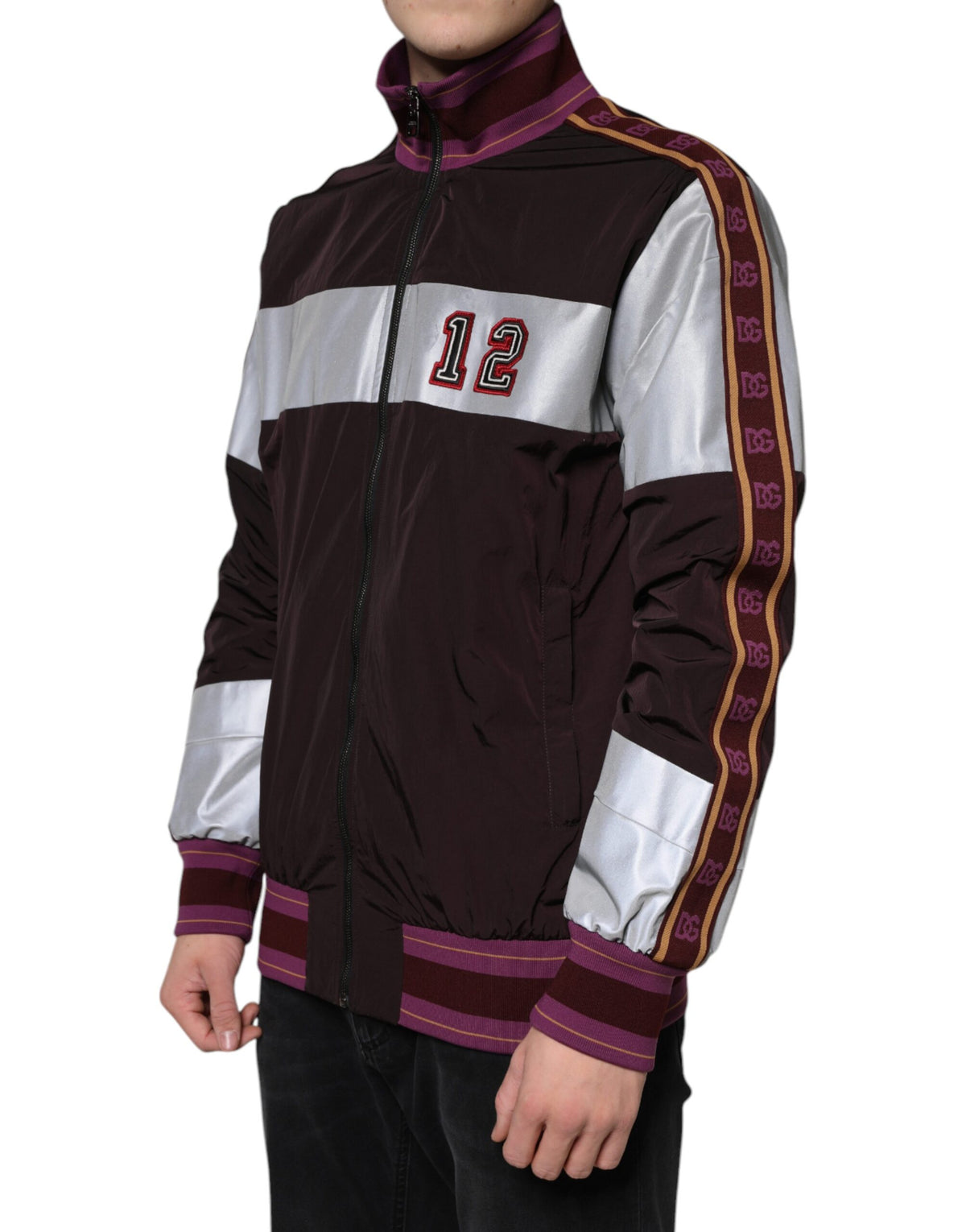 Dolce & Gabbana Multicolor Full Zip Jersey Men Bomber Men's Jacket