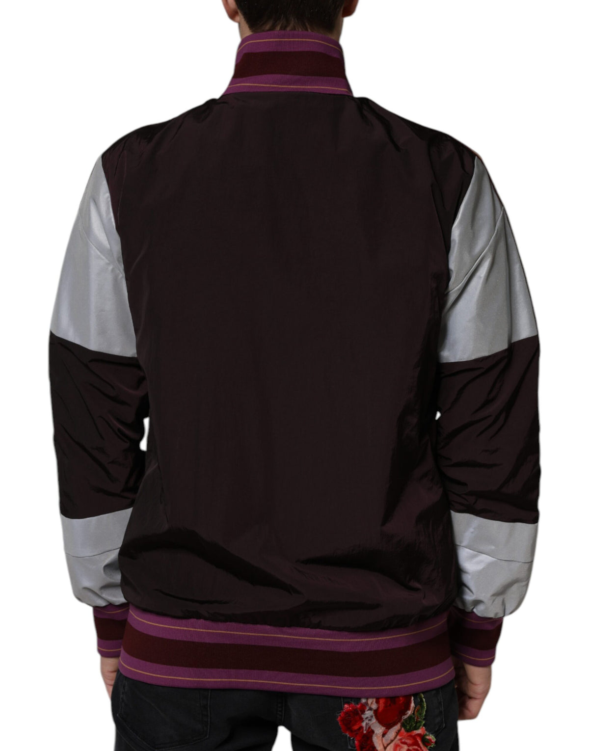 Dolce & Gabbana Multicolor Full Zip Jersey Men Bomber Men's Jacket