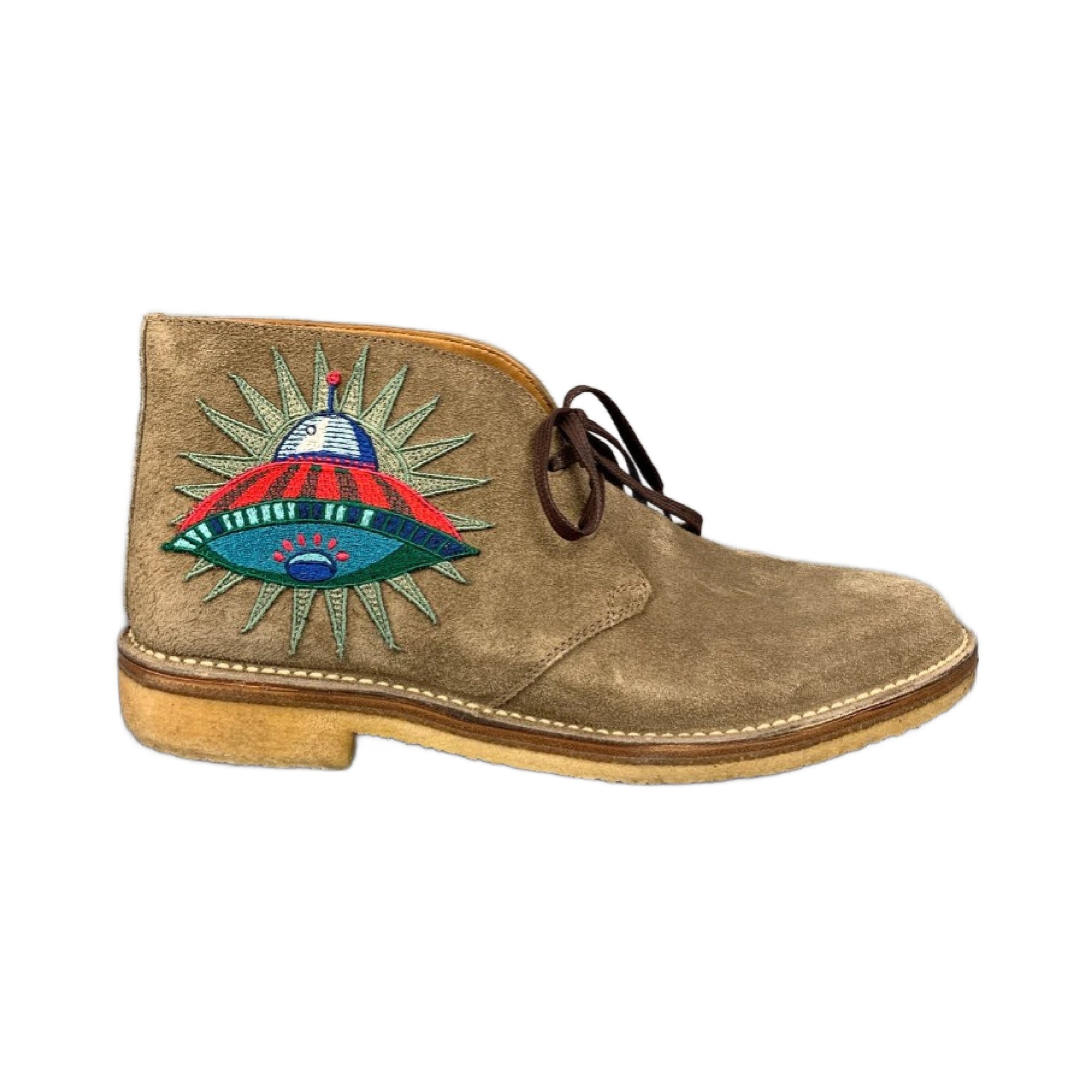 Gucci Men's Suede Bear Ardesia Chukka Boots (Pre-Owned)