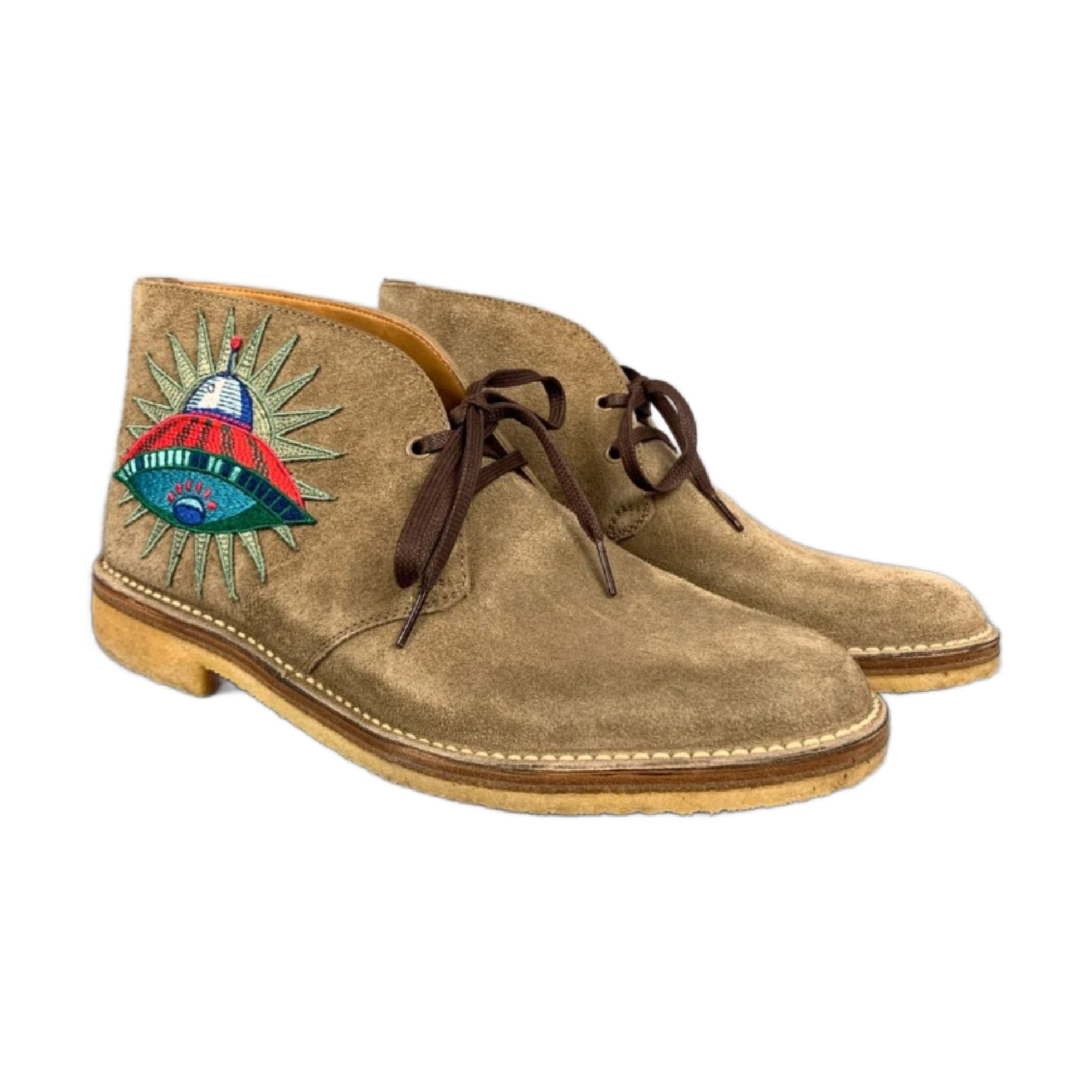 Gucci Men's Suede Bear Ardesia Chukka Boots (Pre-Owned)