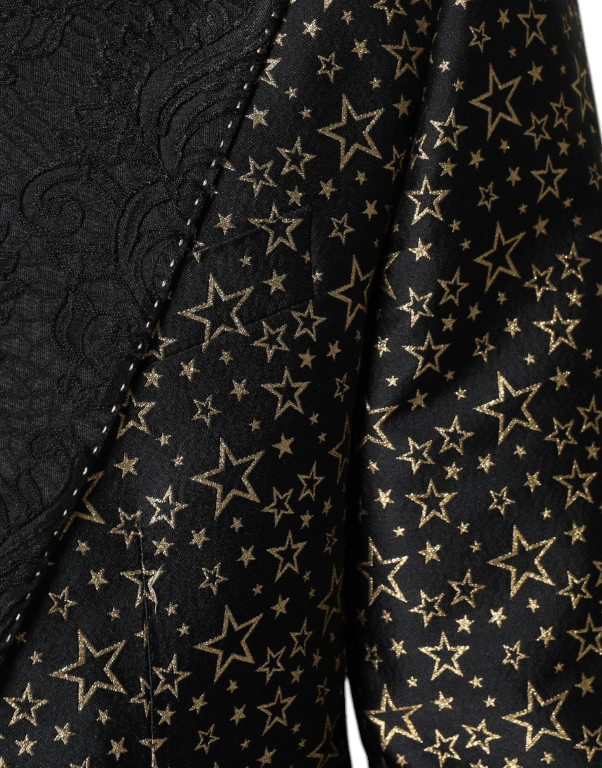 Dolce & Gabbana Dark Gray Stars Jacquard SICILIA 2 Piece Men's Suit