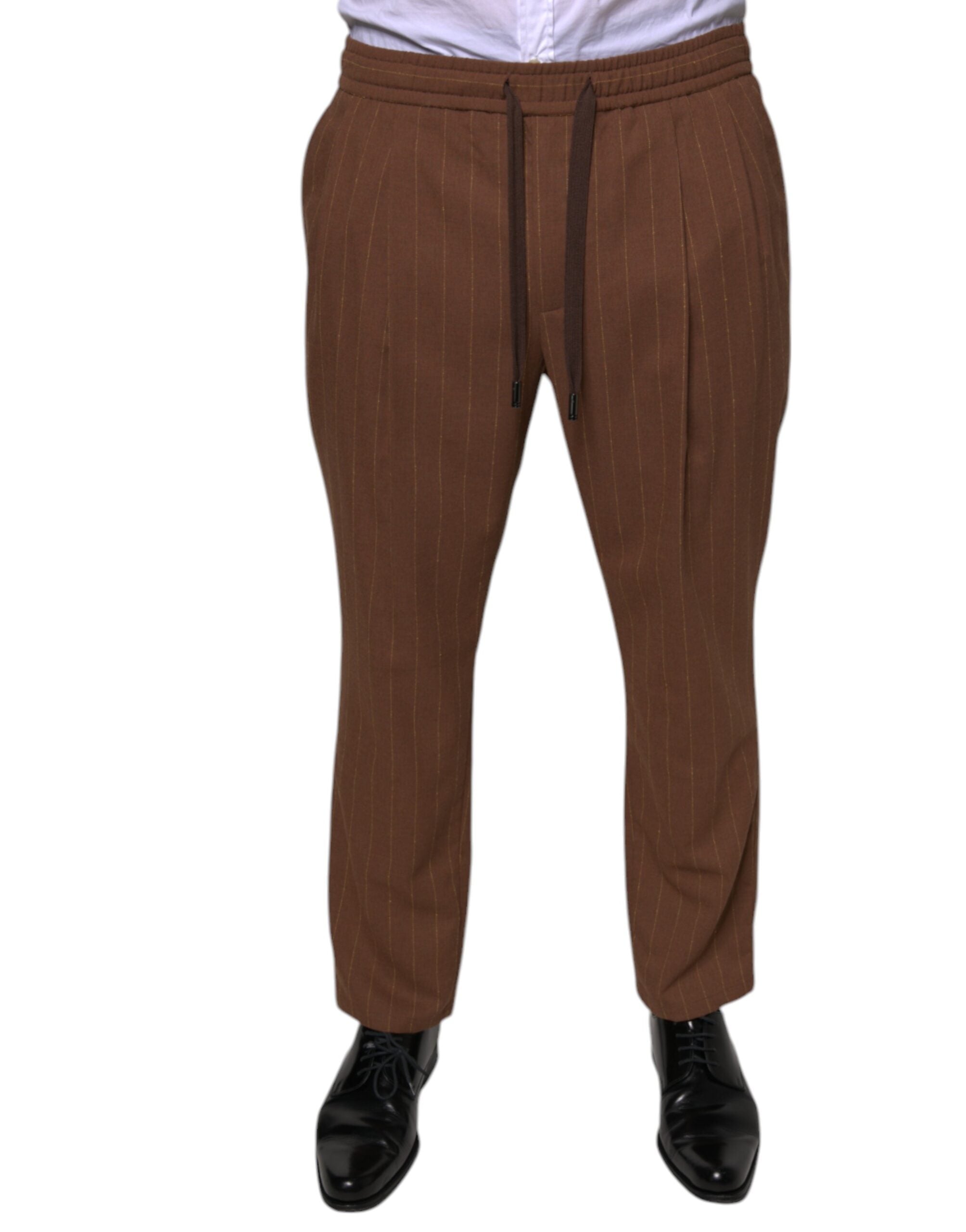 Dolce & Gabbana Brown Stripes Skinny Men Dress Men's Pants