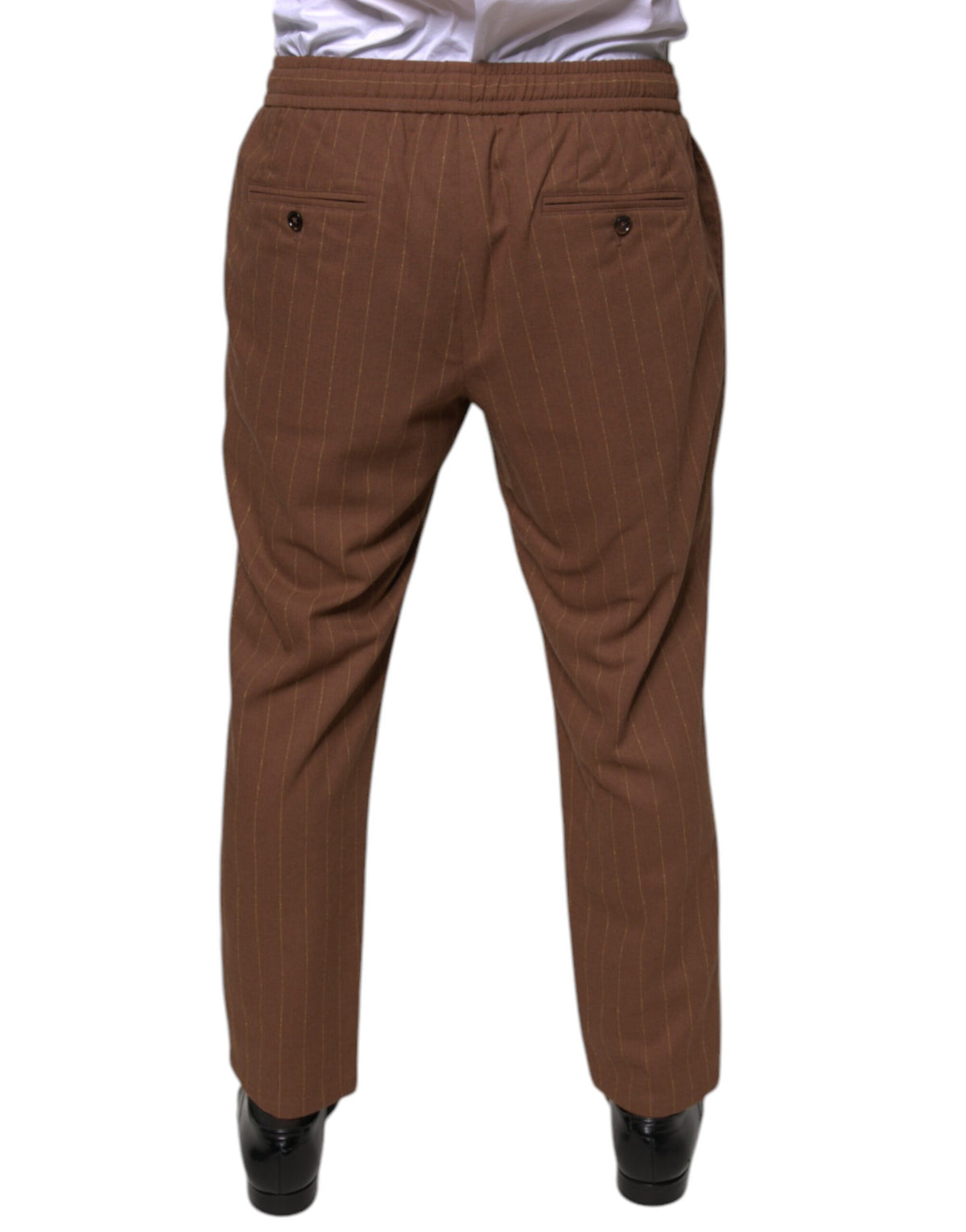 Dolce & Gabbana Brown Stripes Skinny Men Dress Men's Pants