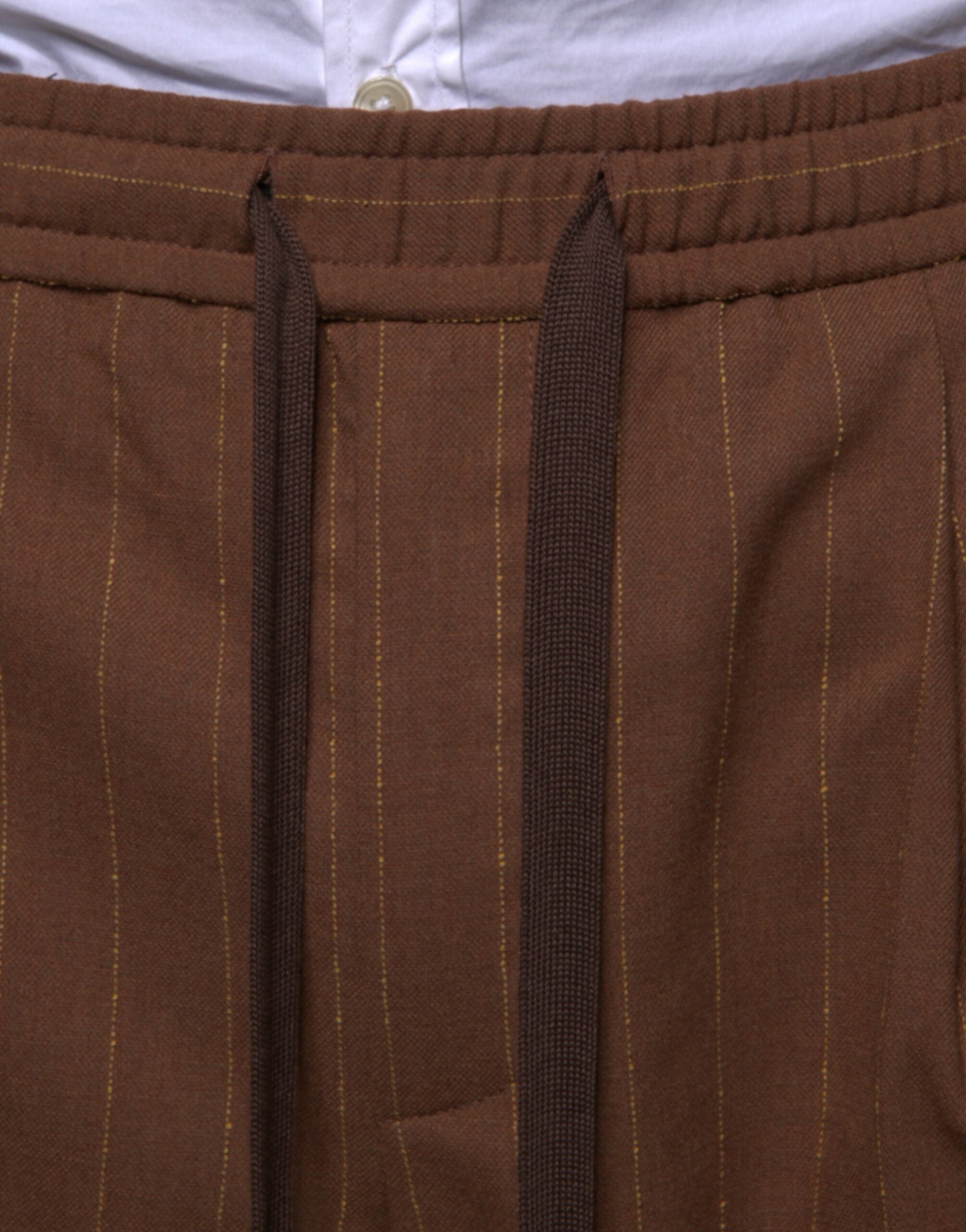 Dolce & Gabbana Brown Stripes Skinny Men Dress Men's Pants