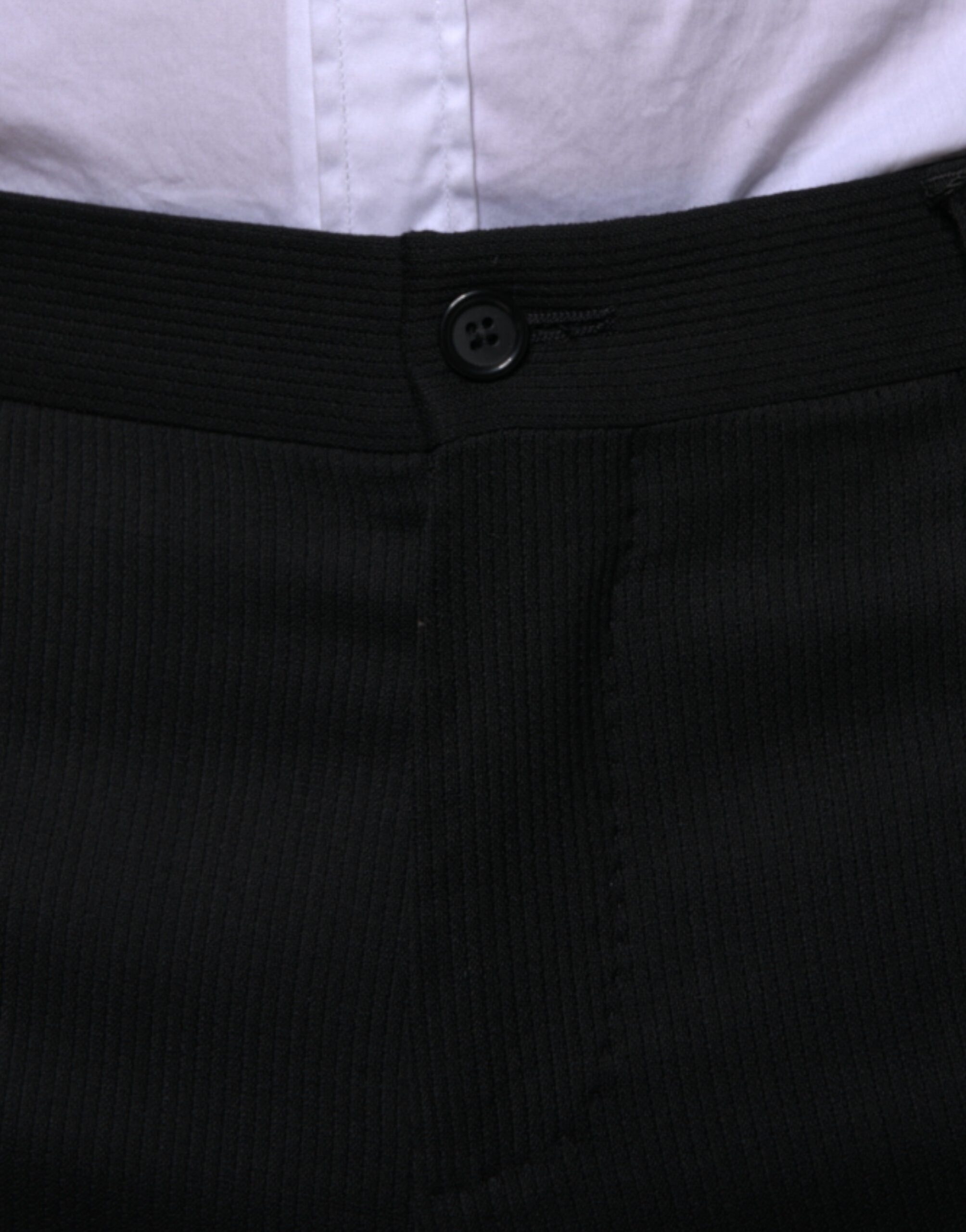 Dolce & Gabbana Black Wool Skinny Formal Dress Men's Pants