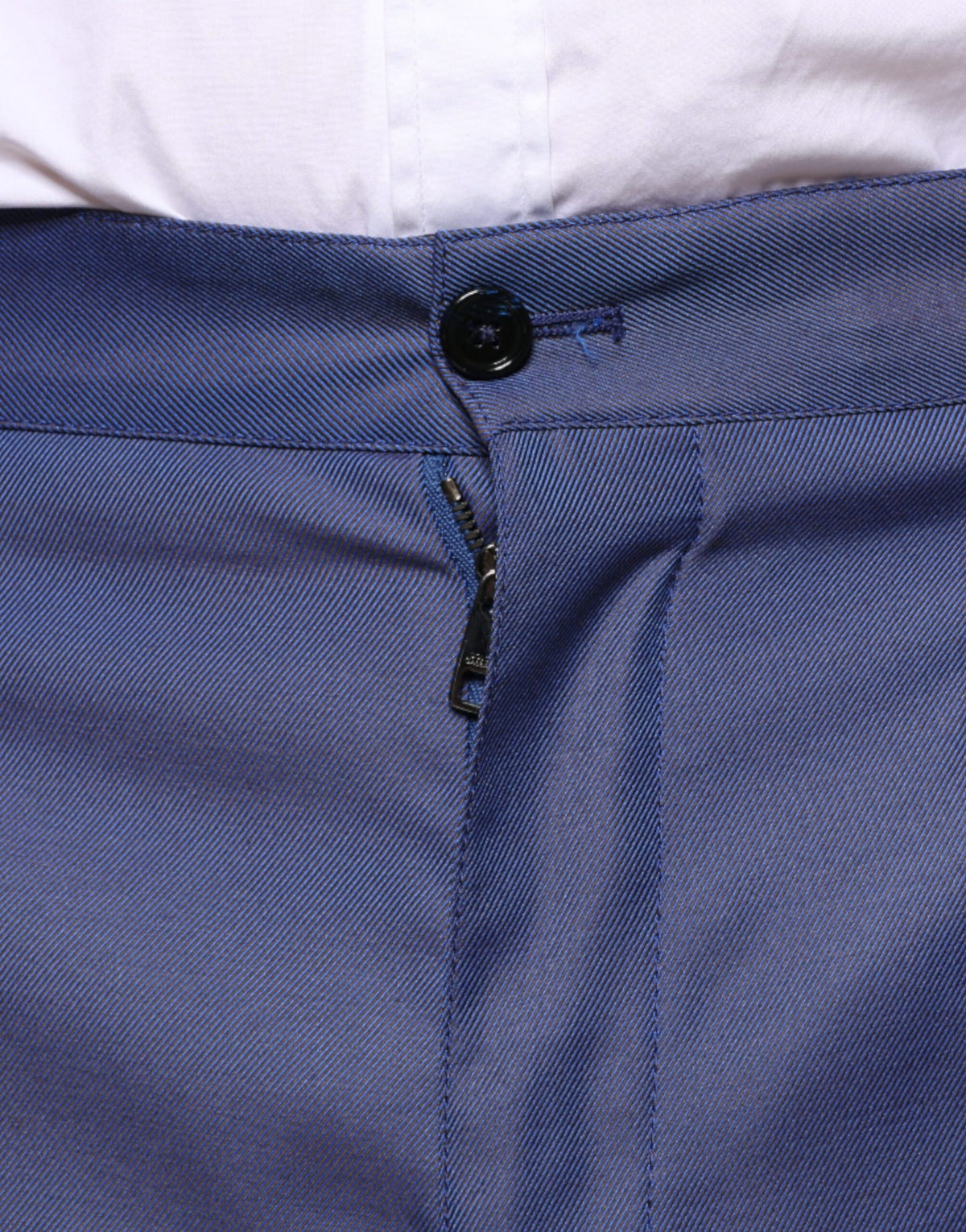 Dolce & Gabbana Blue Wool Tapered Formal Dress Men's Pants