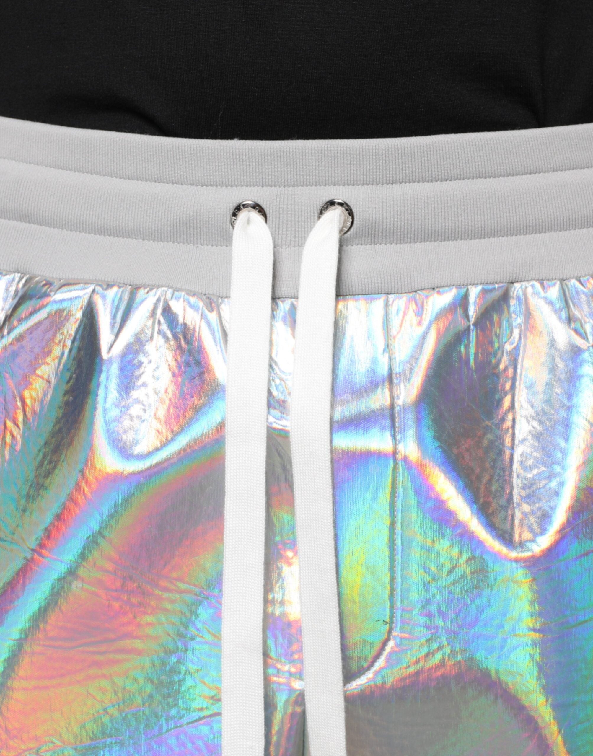 Dolce & Gabbana Silver Iridescent Men Jogger SweatMen's Men's Pants
