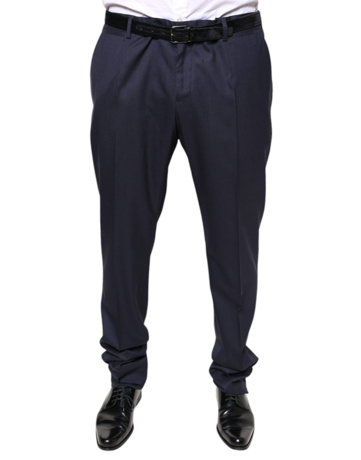Dolce & Gabbana Blue Wool Skinny Formal Dress Men's Pants