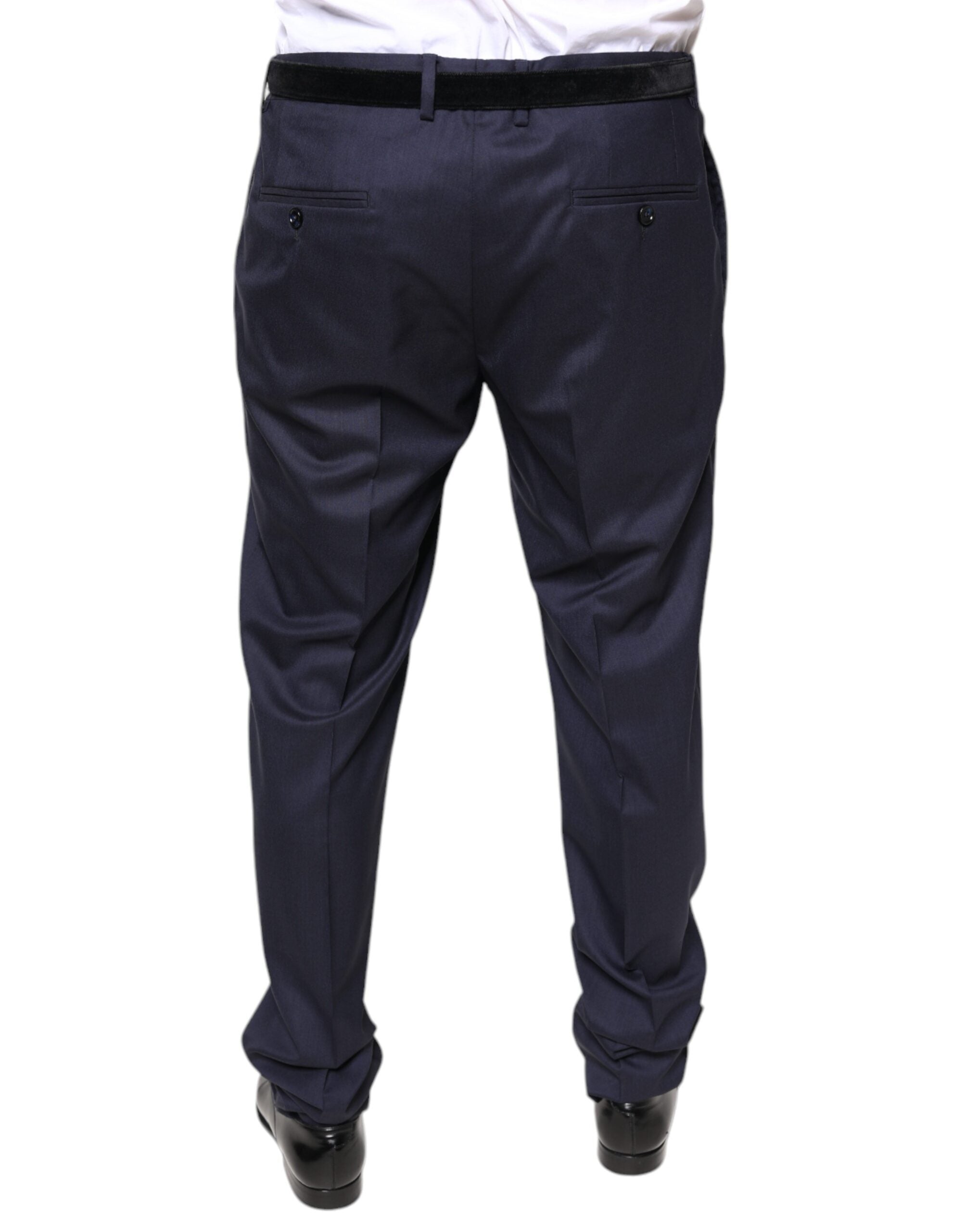 Dolce & Gabbana Blue Wool Skinny Formal Dress Men's Pants
