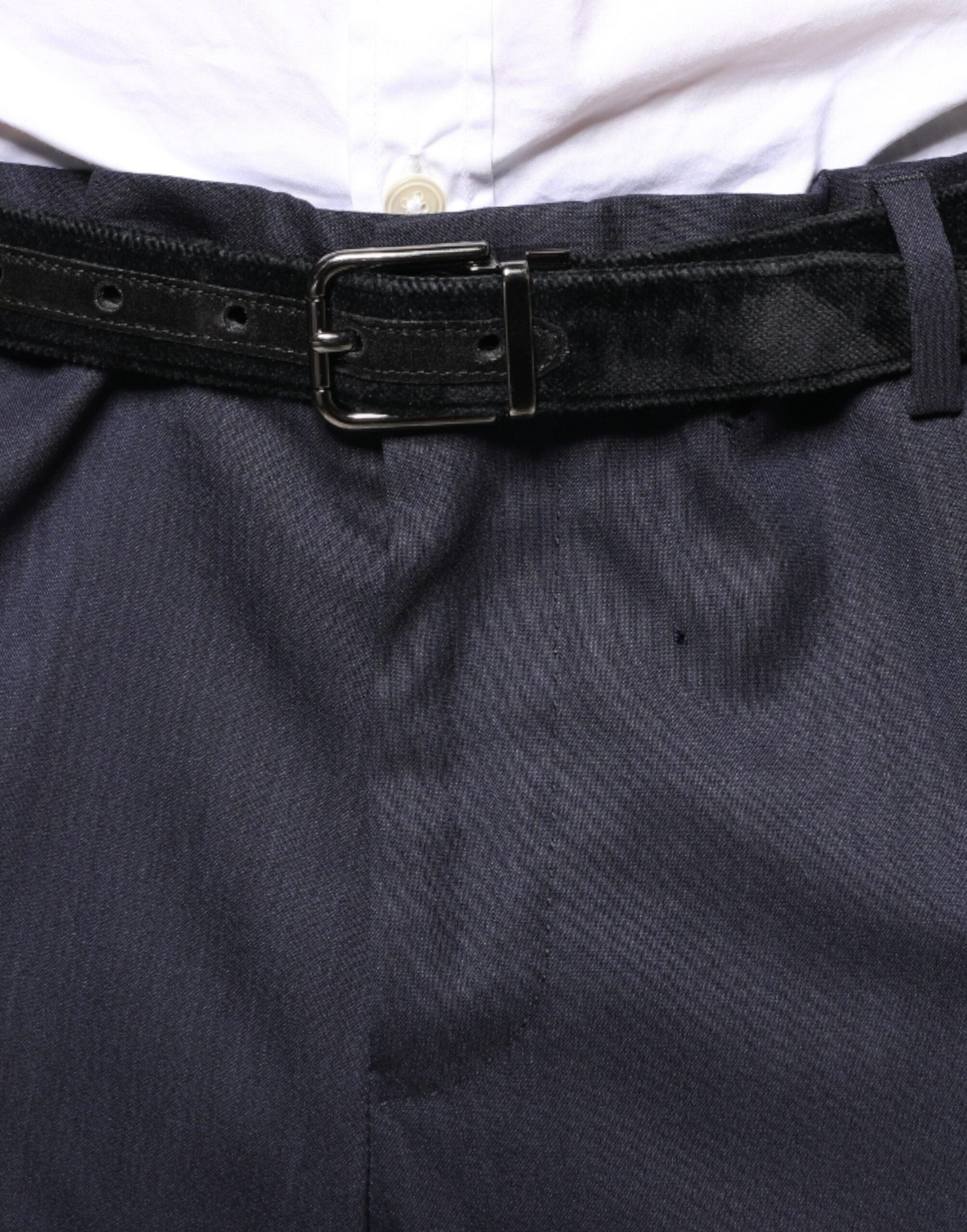 Dolce & Gabbana Blue Wool Skinny Formal Dress Men's Pants