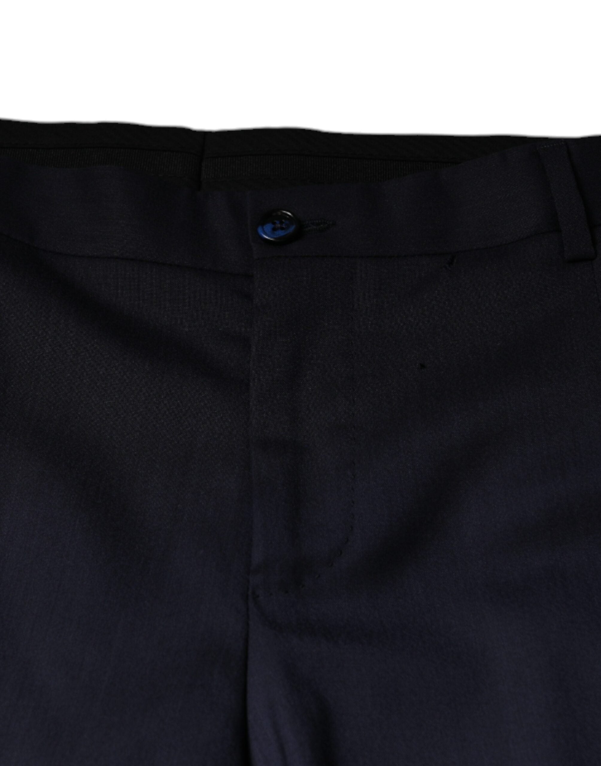 Dolce & Gabbana Blue Wool Skinny Formal Dress Men's Pants