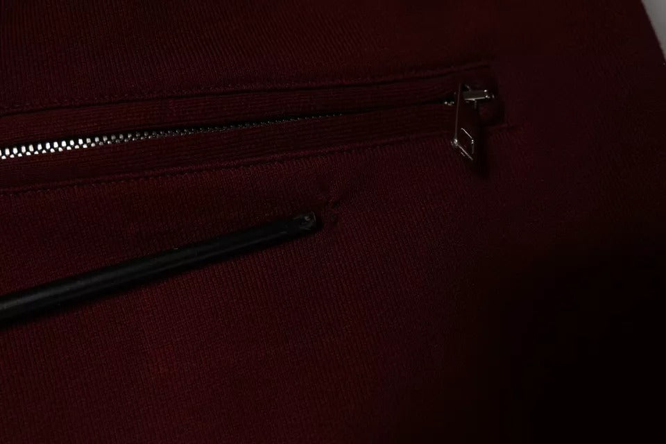 Dolce & Gabbana Dark Red Cotton Men Jogger SweatMen's Men's Pants (Pre-Owned)