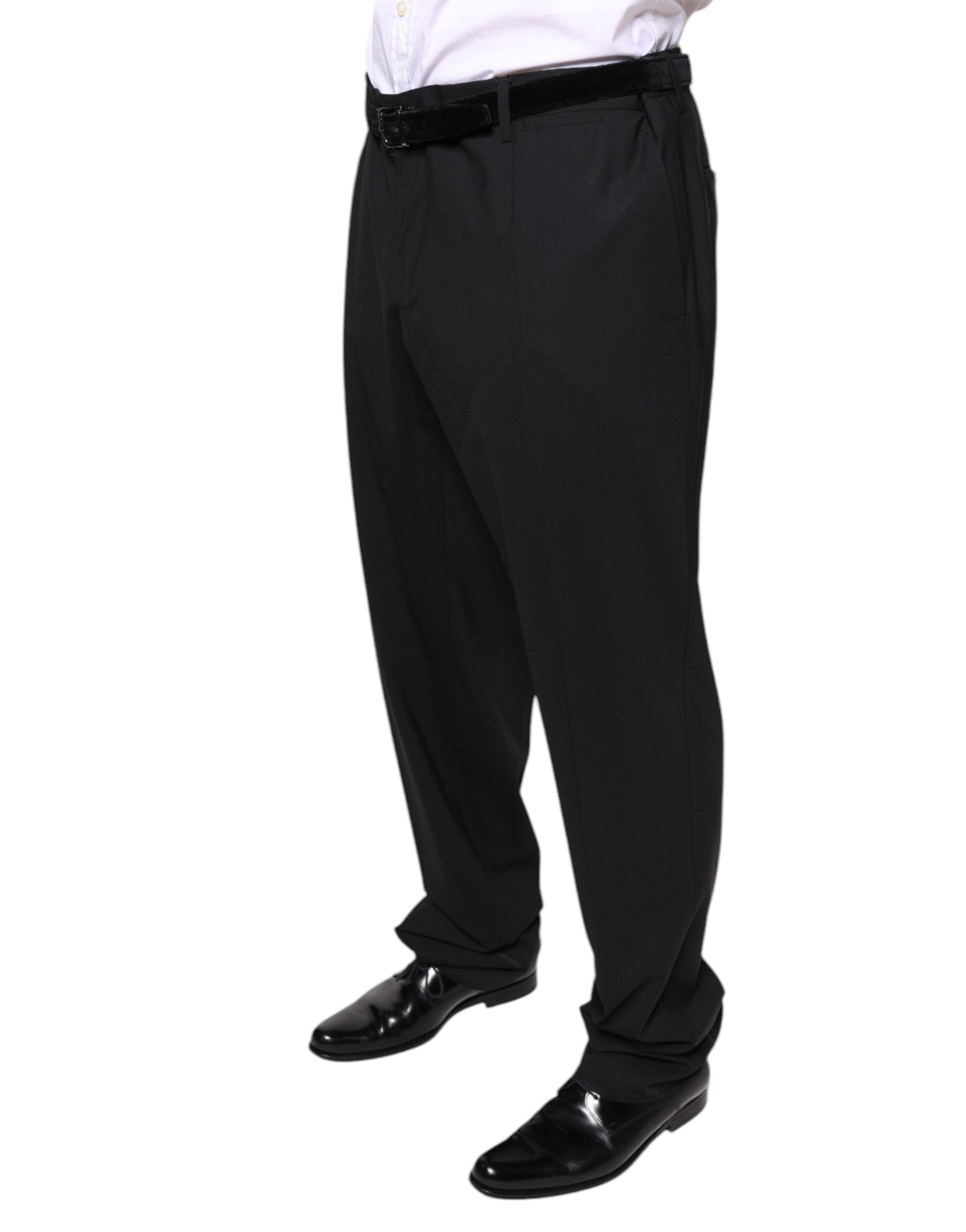 Dolce & Gabbana Black Wool Men Formal Dress Men's Pants