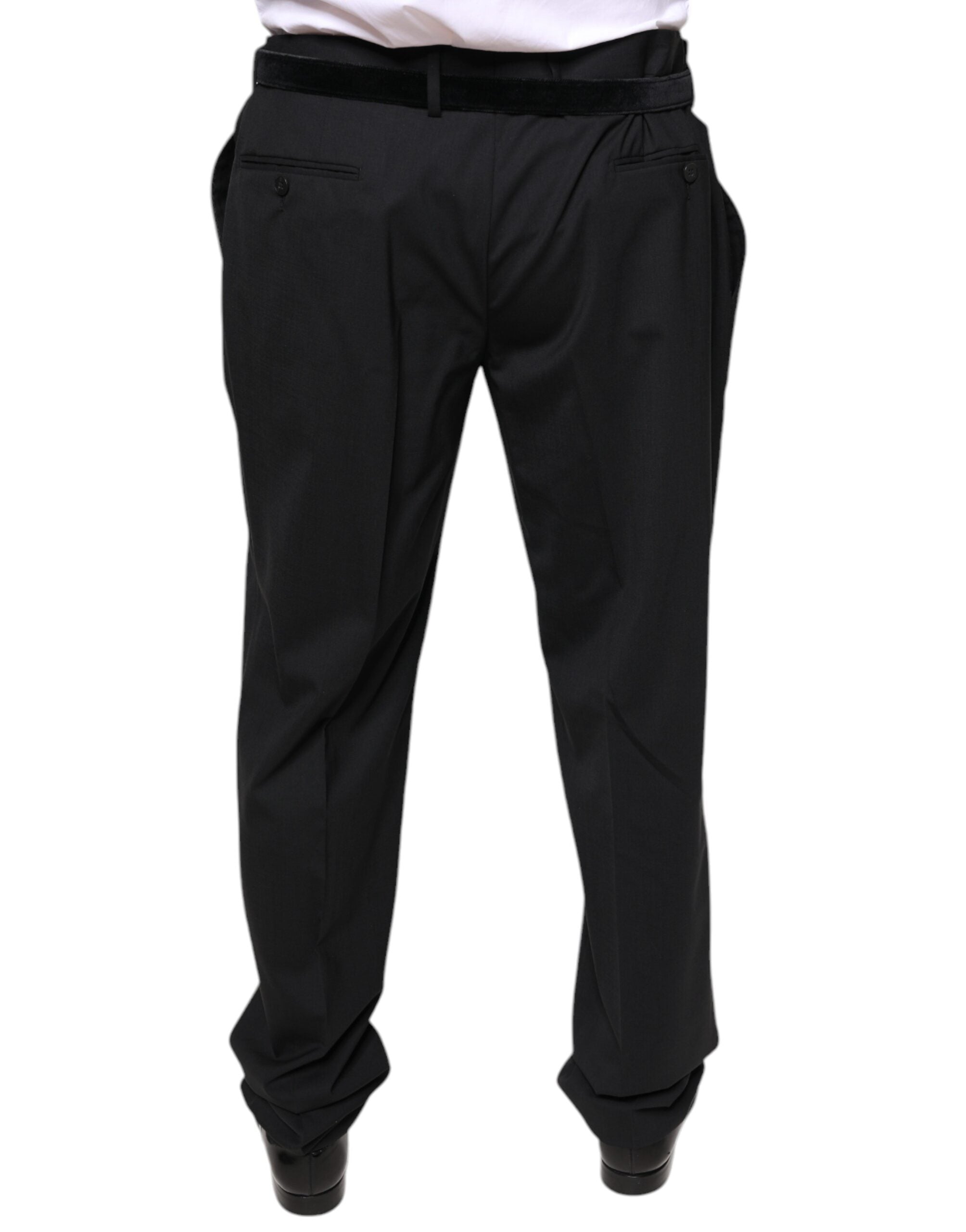 Dolce & Gabbana Black Wool Men Formal Dress Men's Pants