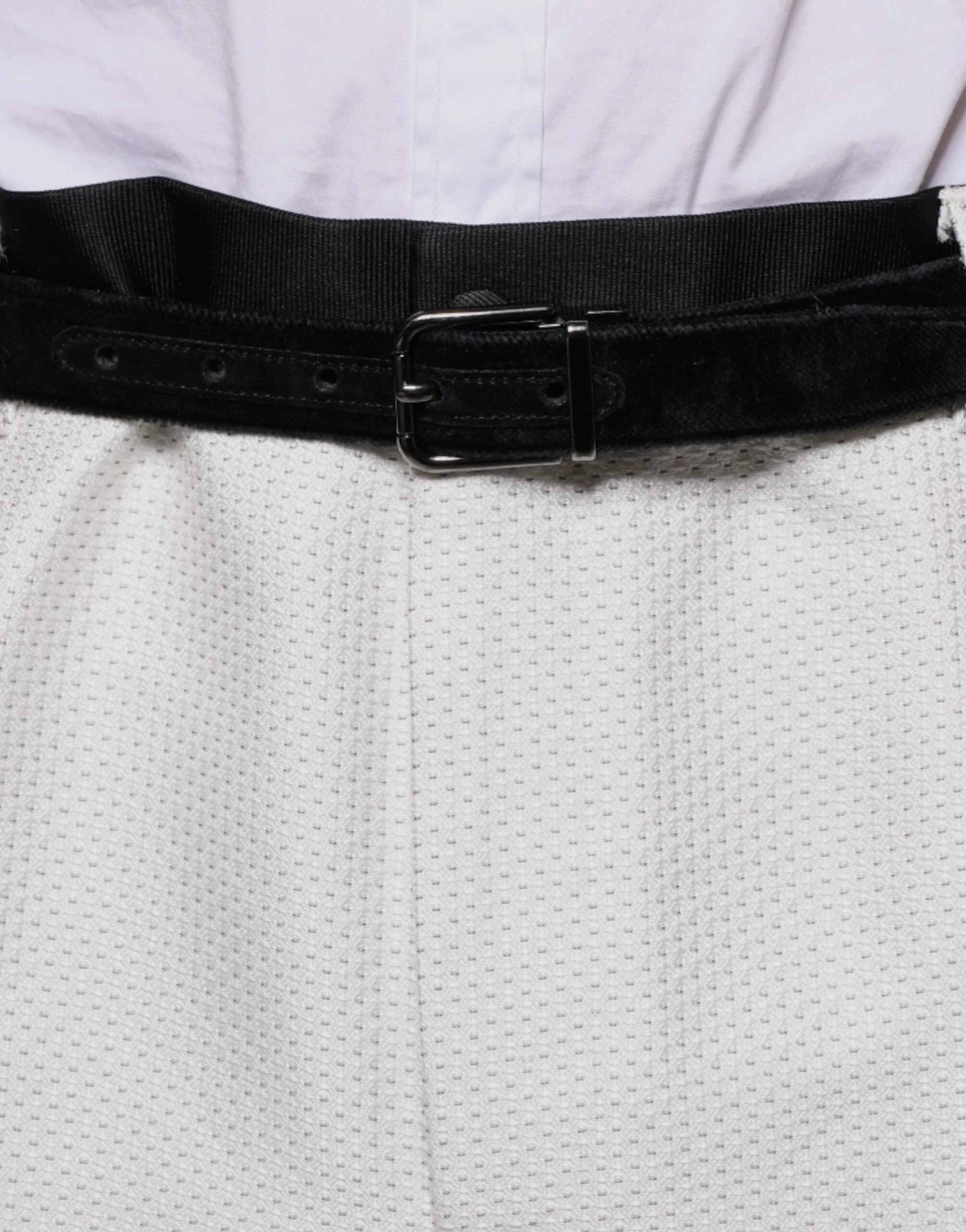 Dolce & Gabbana White Polyester Formal Dress Men's Pants