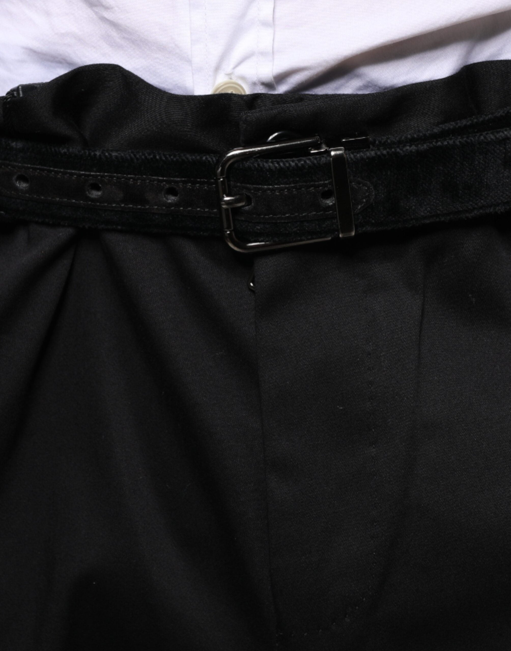 Dolce & Gabbana Black Cotton Stretch Skinny Men Dress Men's Pants (Pre-Owned)