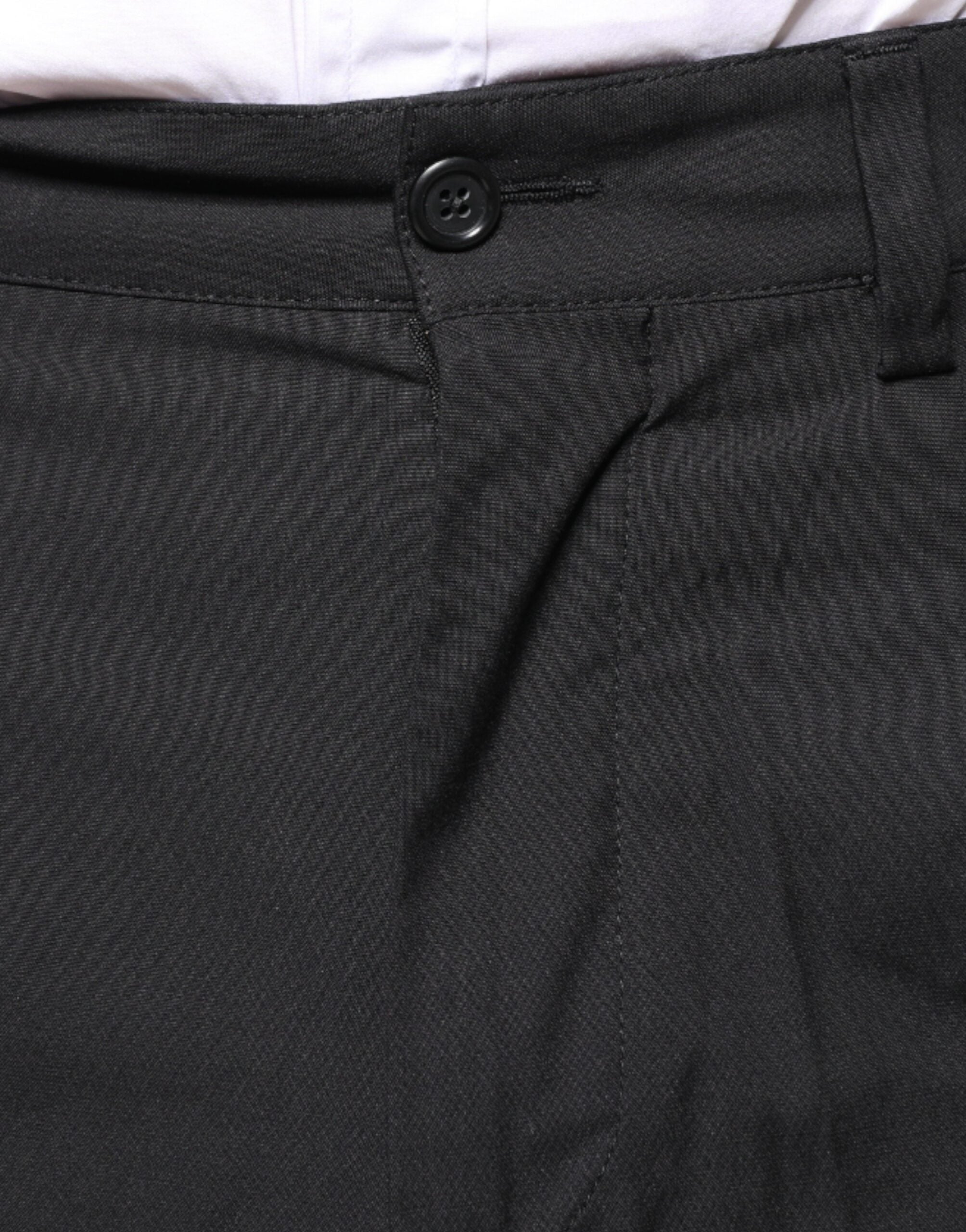 Dolce & Gabbana Black Crown Cotton Dress Men's Pants