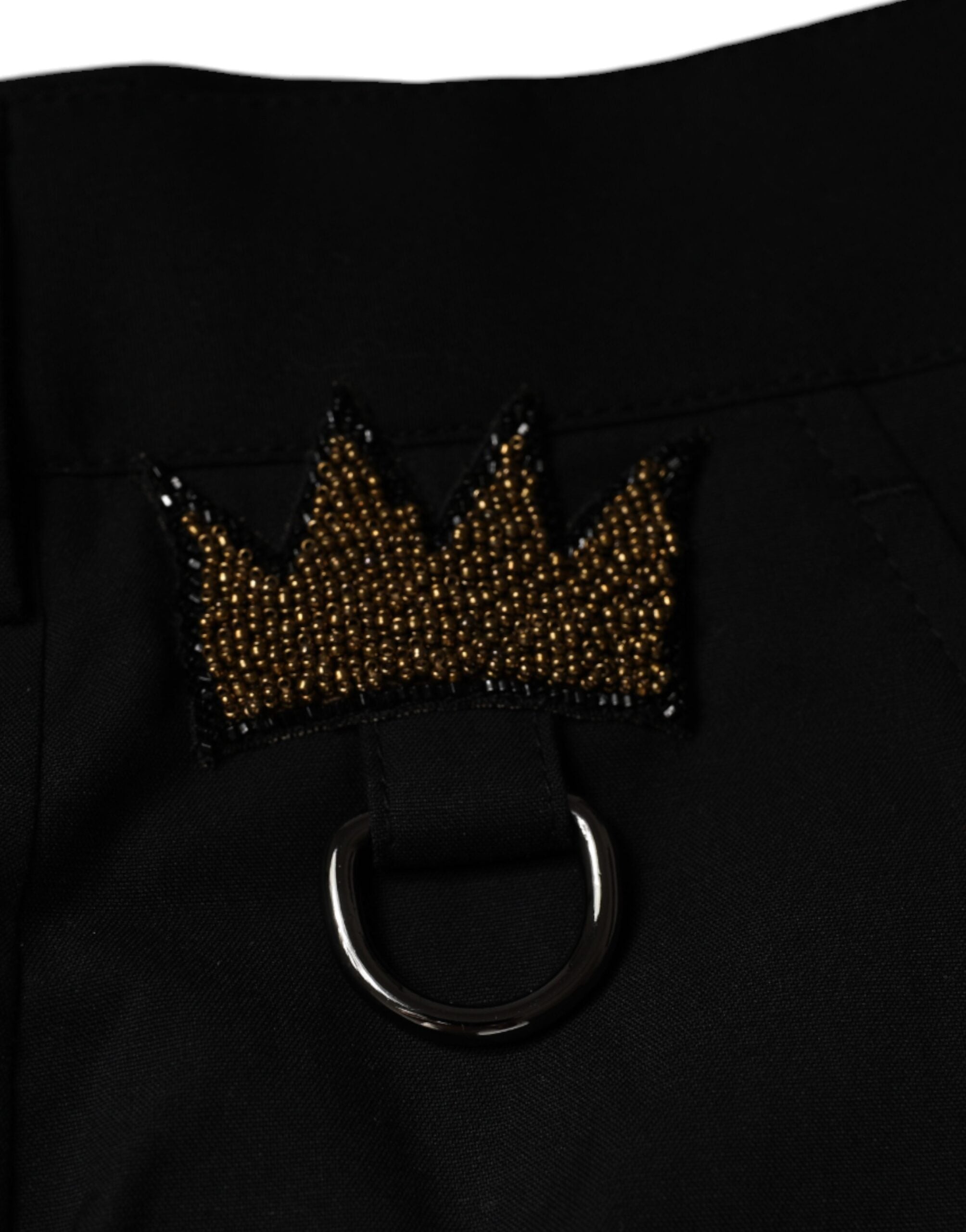 Dolce & Gabbana Black Crown Cotton Dress Men's Pants
