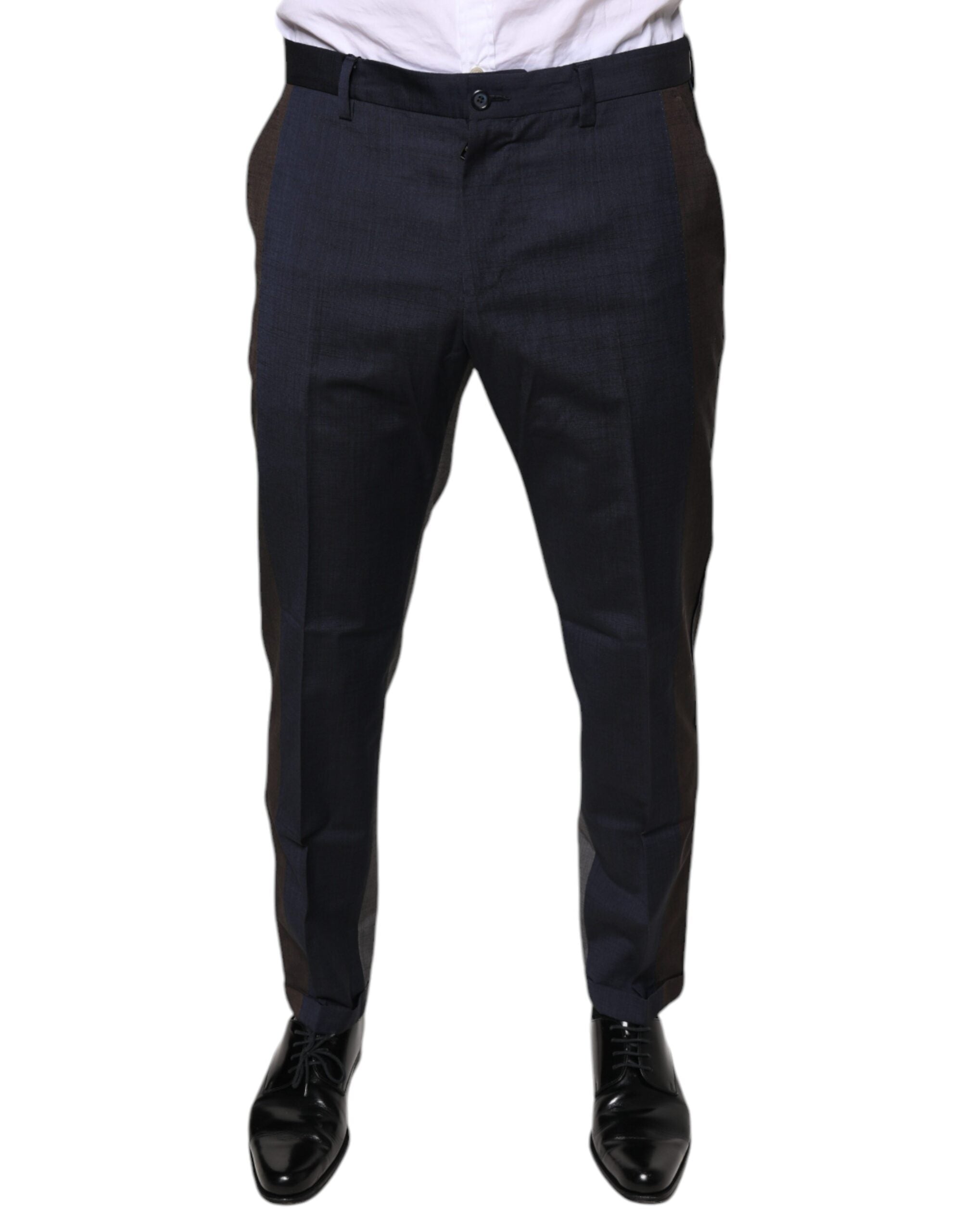 Dolce & Gabbana Black Cotton Wool Formal Dress Men's Pants