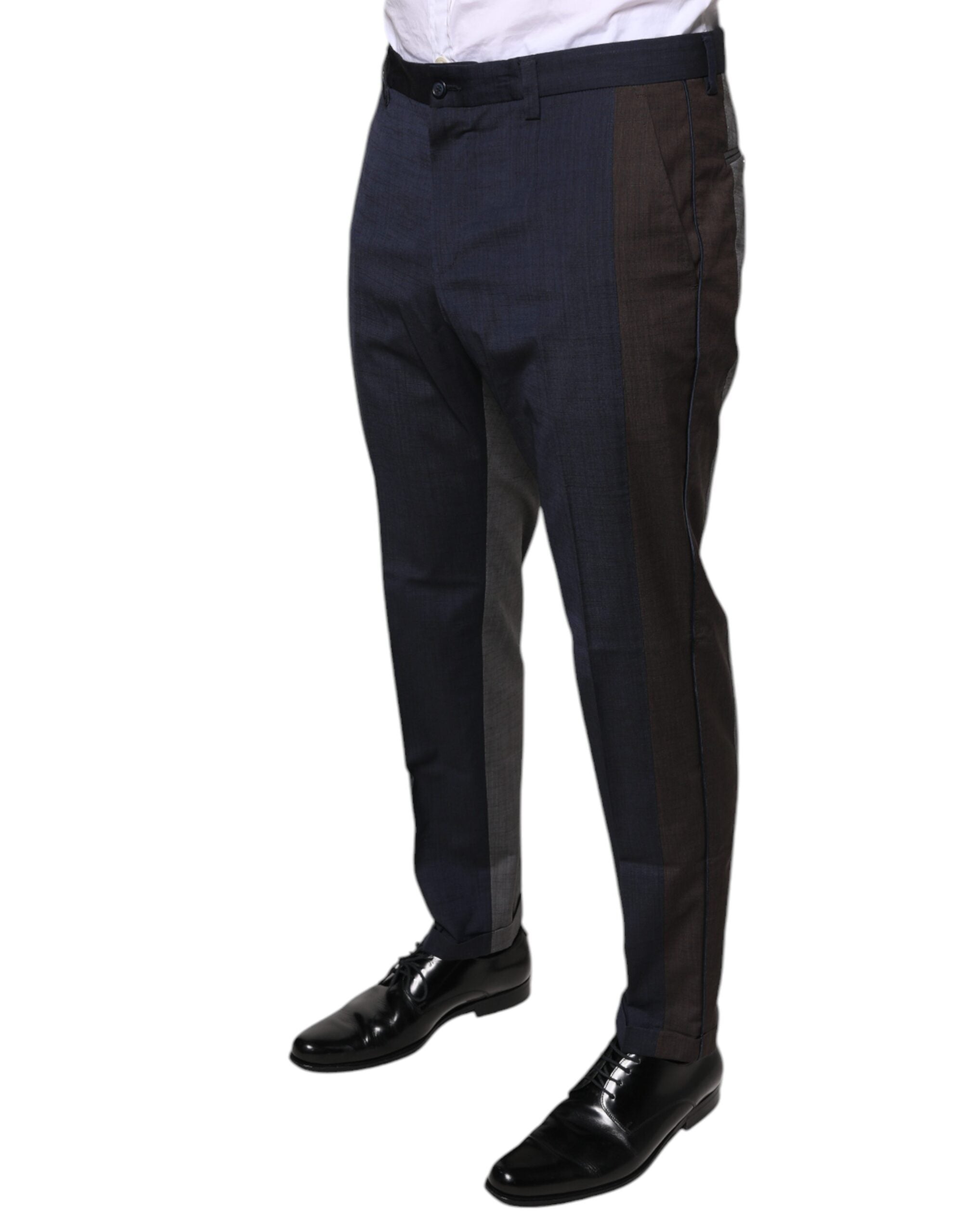 Dolce & Gabbana Black Cotton Wool Formal Dress Men's Pants