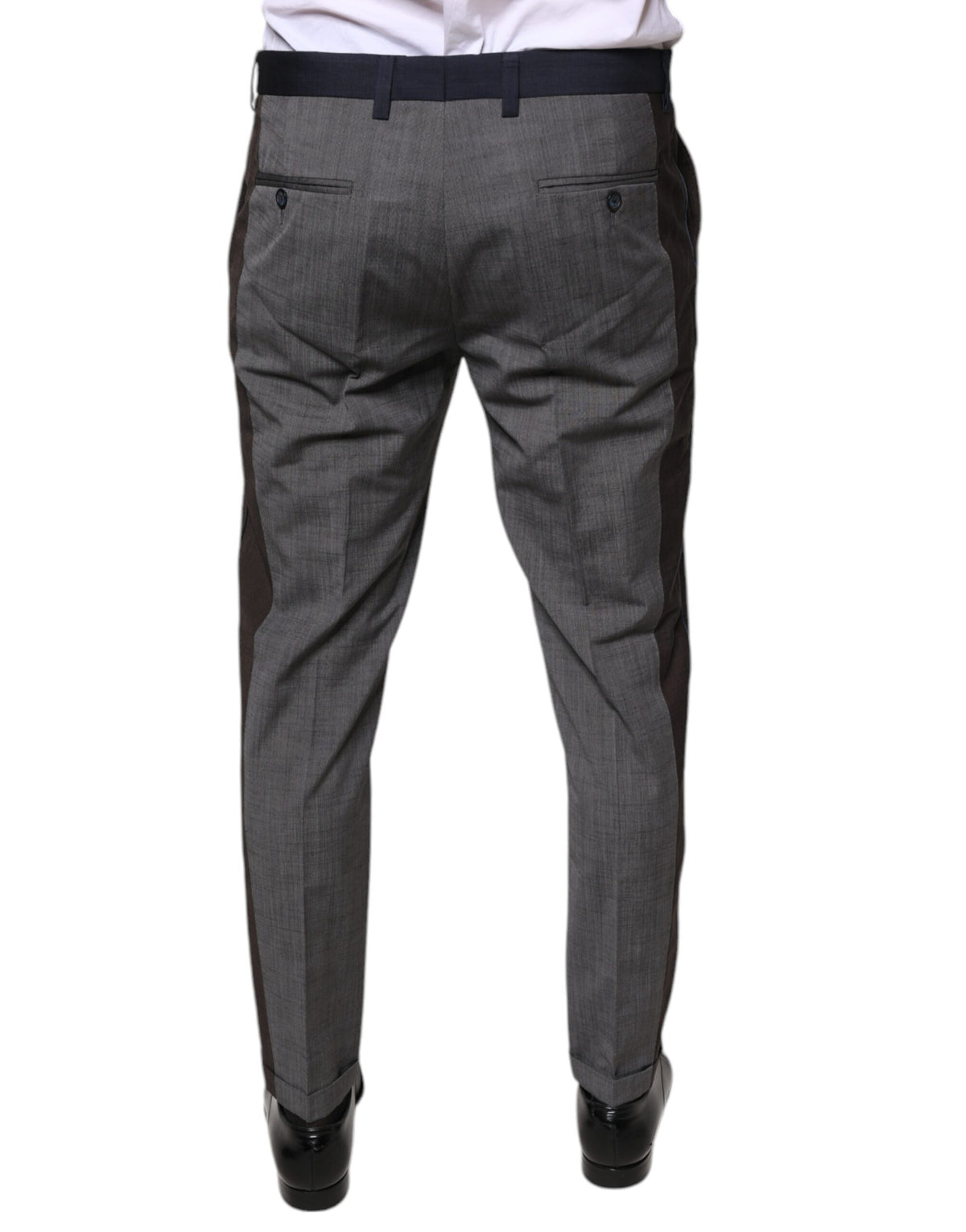 Dolce & Gabbana Black Cotton Wool Formal Dress Men's Pants