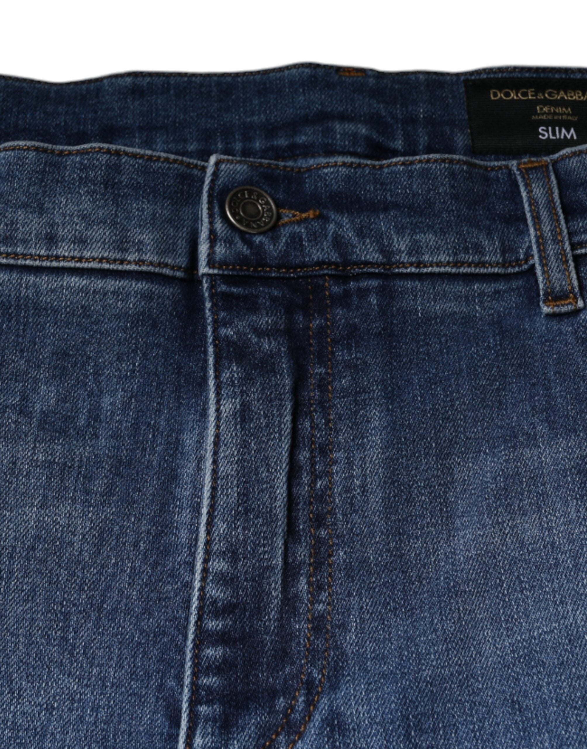 Dolce & Gabbana Blue Washed Cotton Stretch Men Denim Men's Jeans (Pre-Owned)