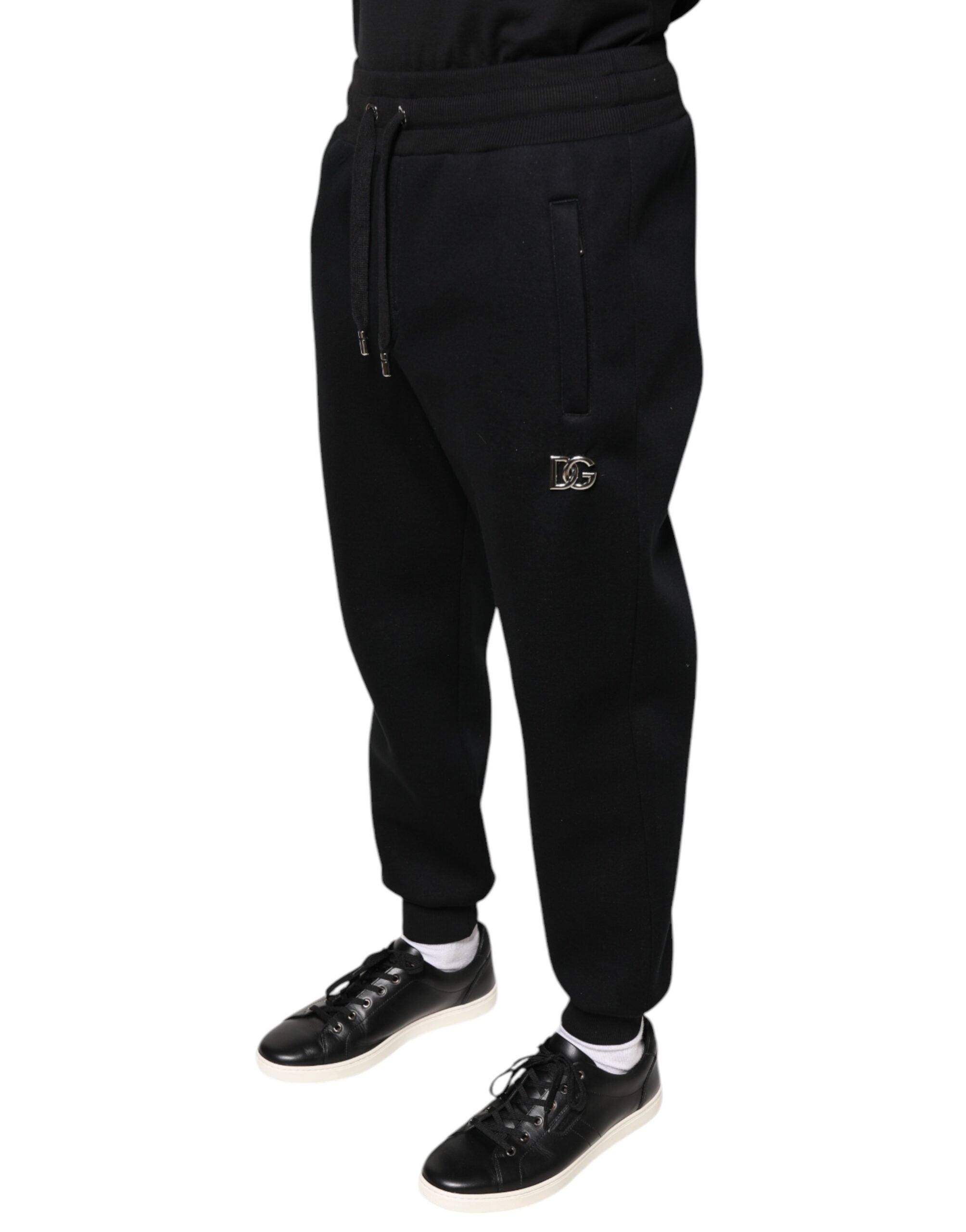 Dolce & Gabbana Black Modal DG Logo Jogger Men SweatMen's Men's Pants (Pre-Owned)