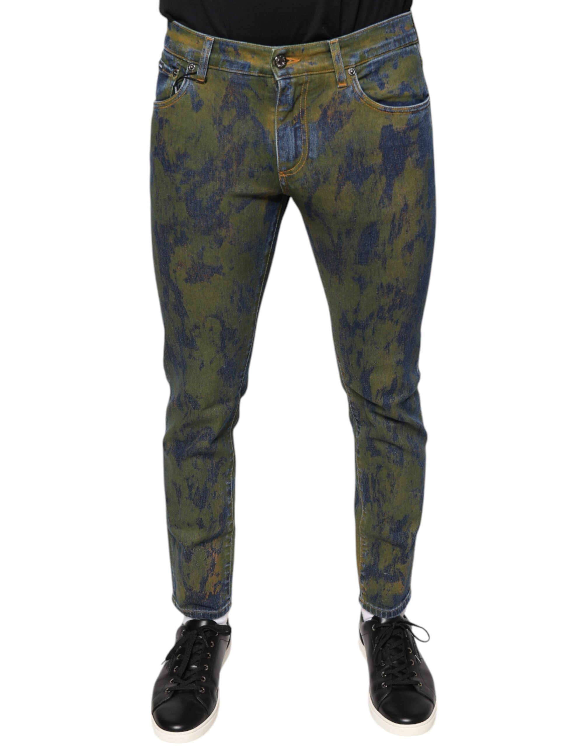 Dolce & Gabbana Blue Cotton Dye Slim Fit Men Denim Men's Jeans
