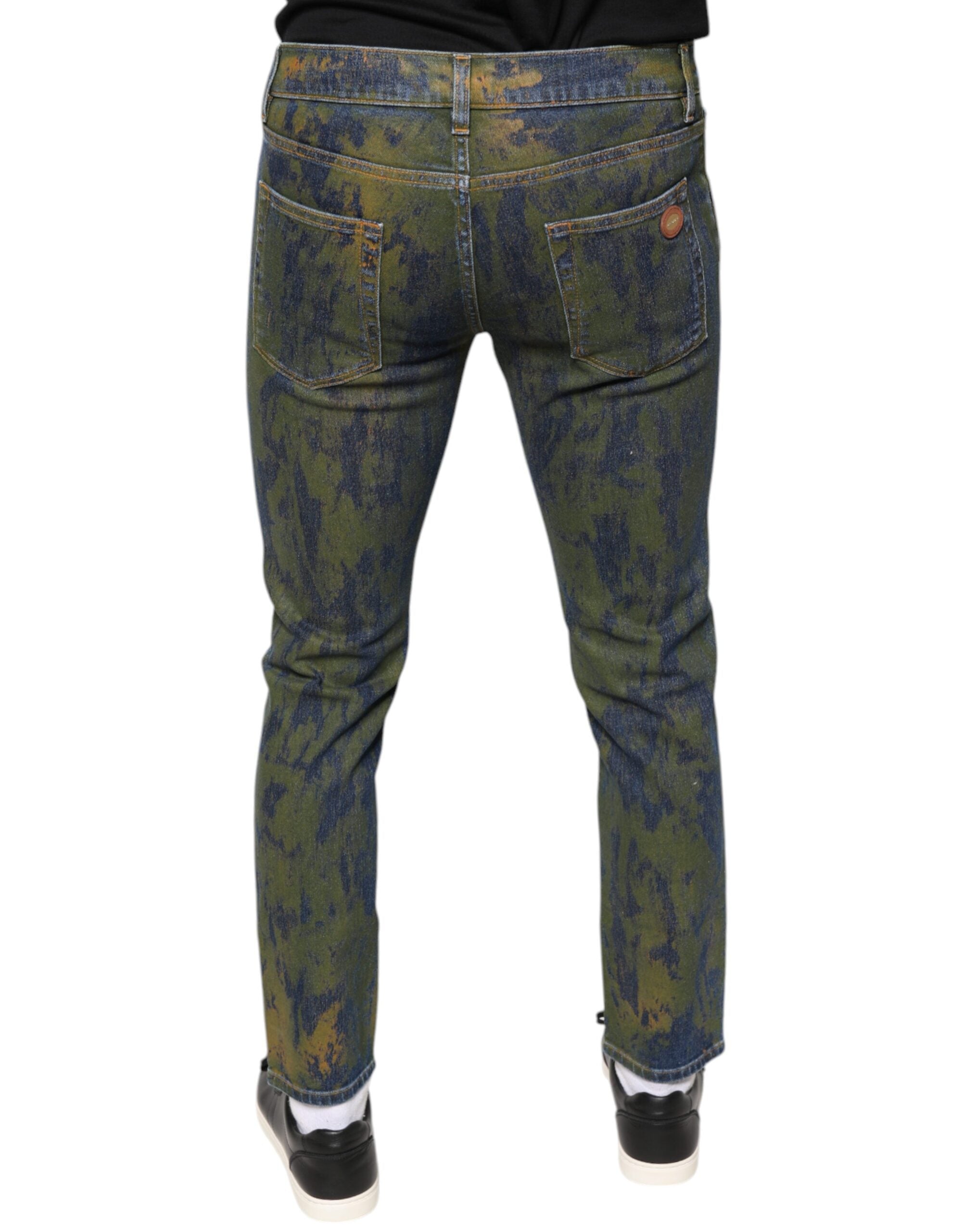 Dolce & Gabbana Blue Cotton Dye Slim Fit Men Denim Men's Jeans
