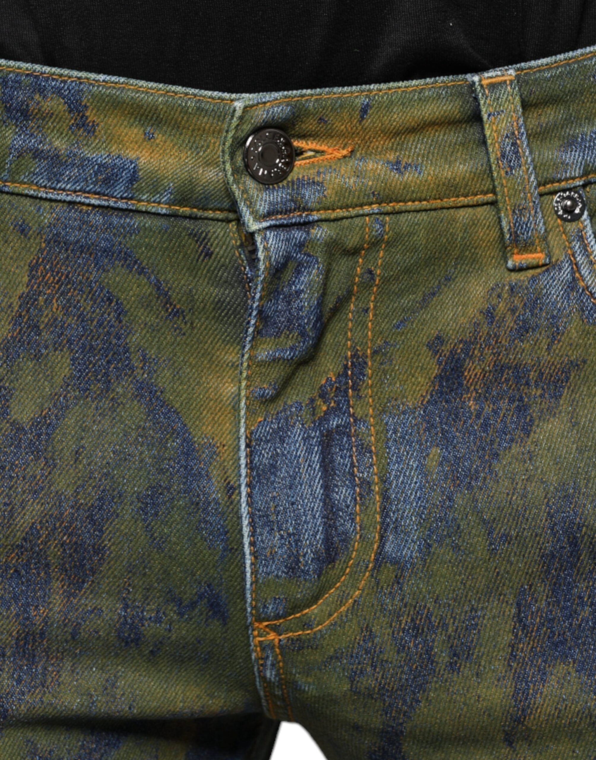 Dolce & Gabbana Blue Cotton Dye Slim Fit Men Denim Men's Jeans