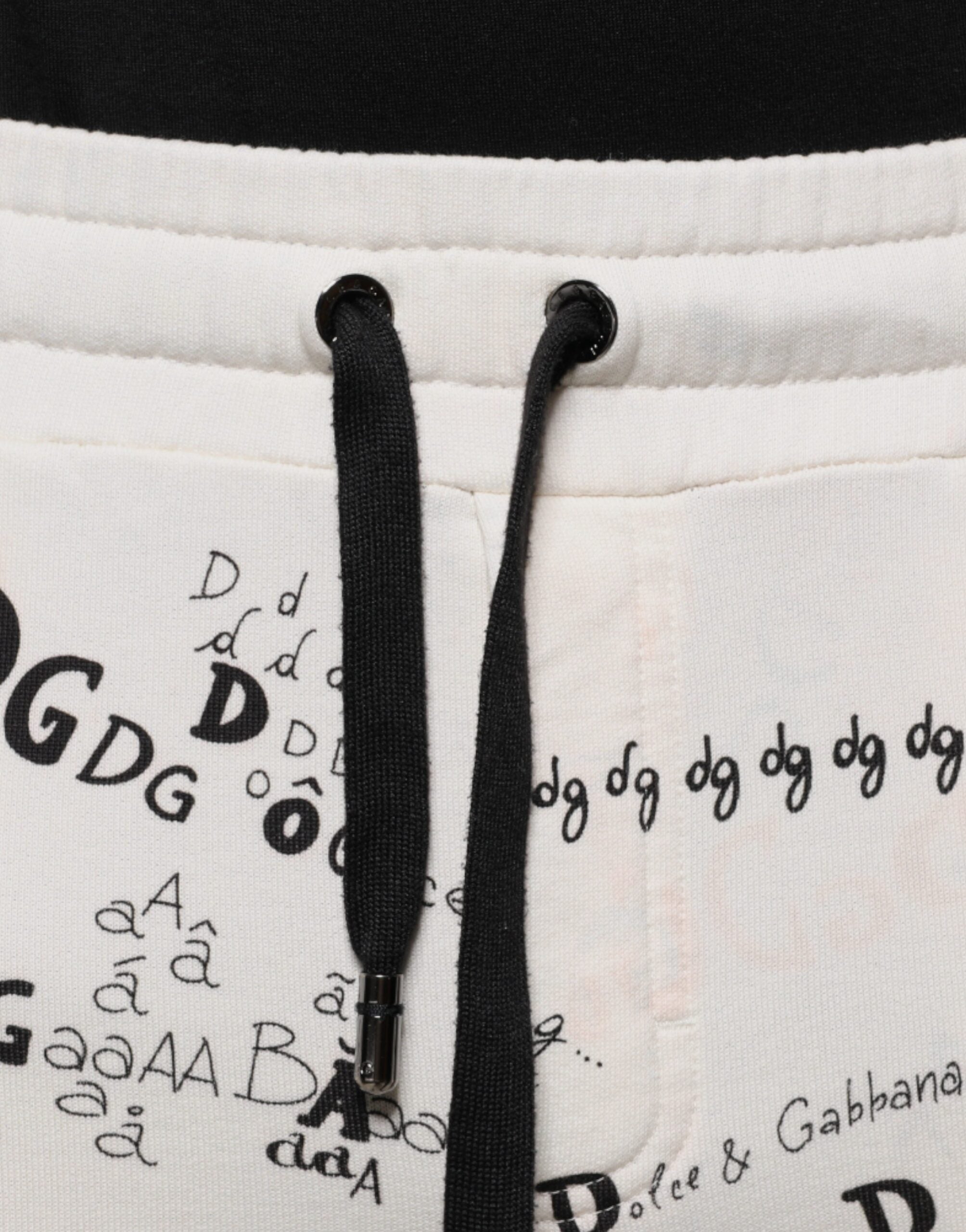 Dolce & Gabbana White Printed Cotton Jogger SweatMen's Men's Pants (Pre-Owned)