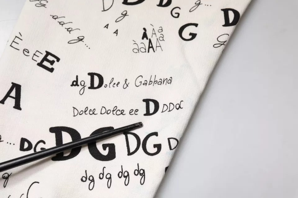 Dolce & Gabbana White Printed Cotton Jogger SweatMen's Men's Pants (Pre-Owned)