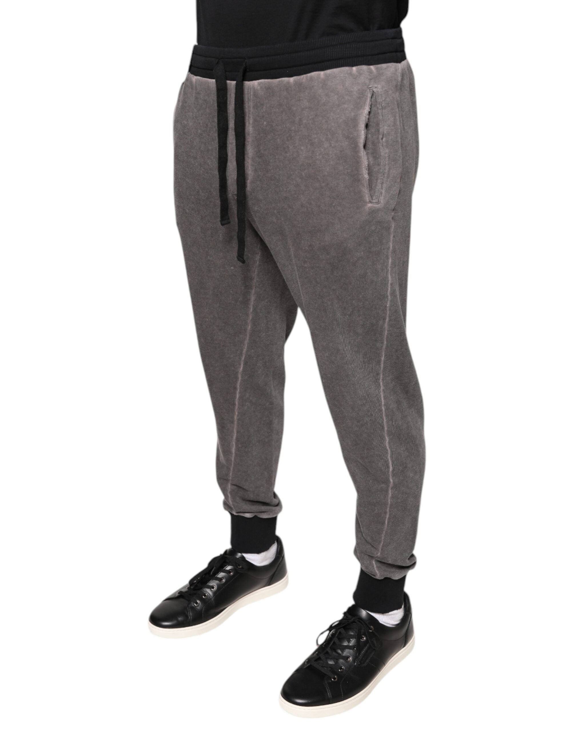 Dolce & Gabbana Gray Cotton Jogger Jogging Men's Pants (Pre-Owned)