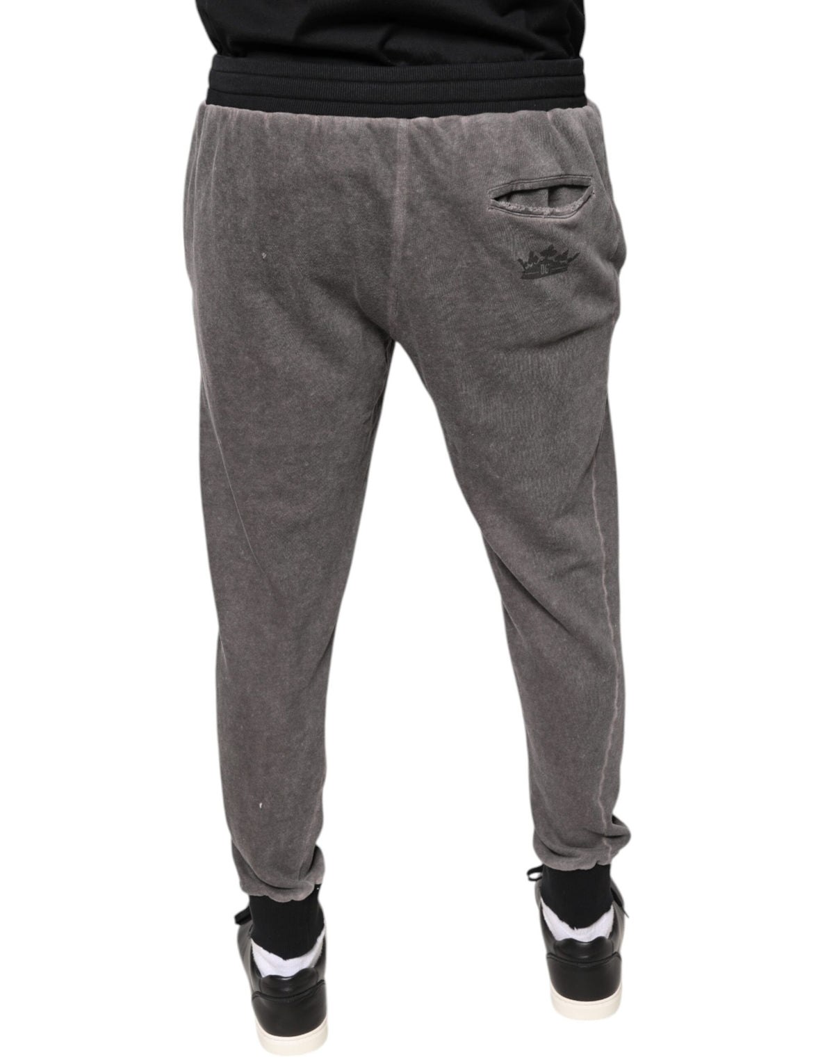 Dolce & Gabbana Gray Cotton Jogger Jogging Men's Pants (Pre-Owned)