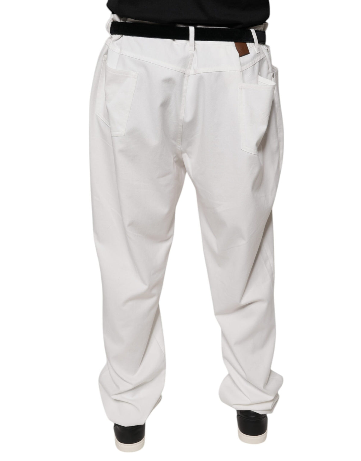 Brunello Cucinelli White Cotton Men Dress Tapered Men's Pants
