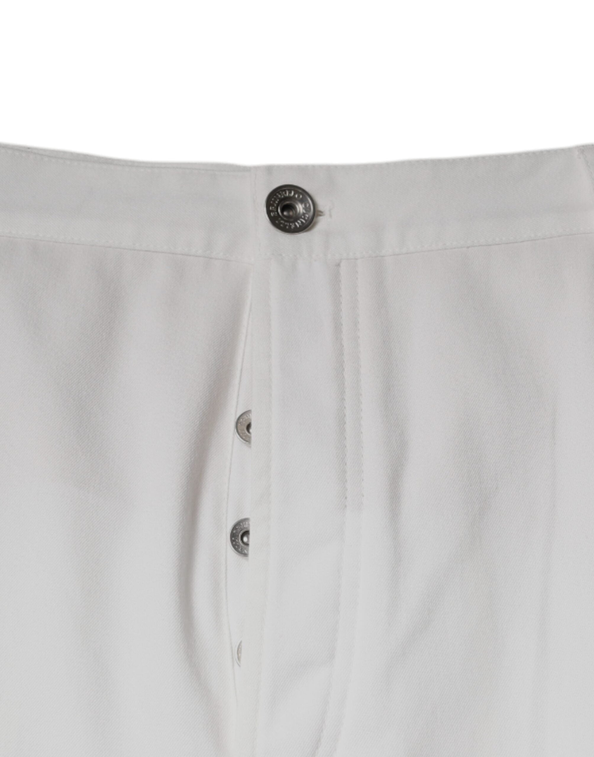 Brunello Cucinelli White Cotton Men Dress Tapered Men's Pants