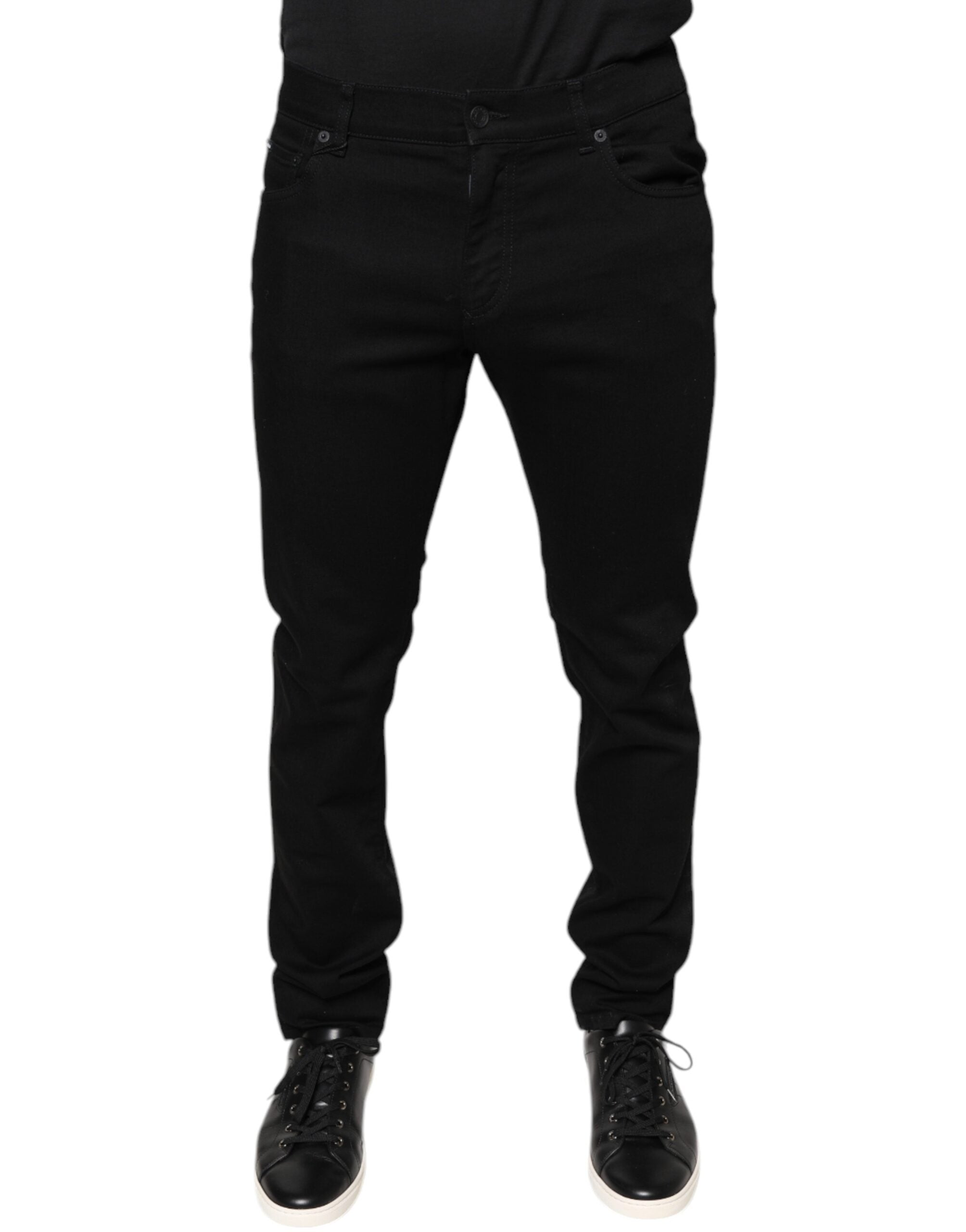 Dolce & Gabbana Black Cotton Stretch Skinny Men Denim Men's Jeans (Pre-Owned)
