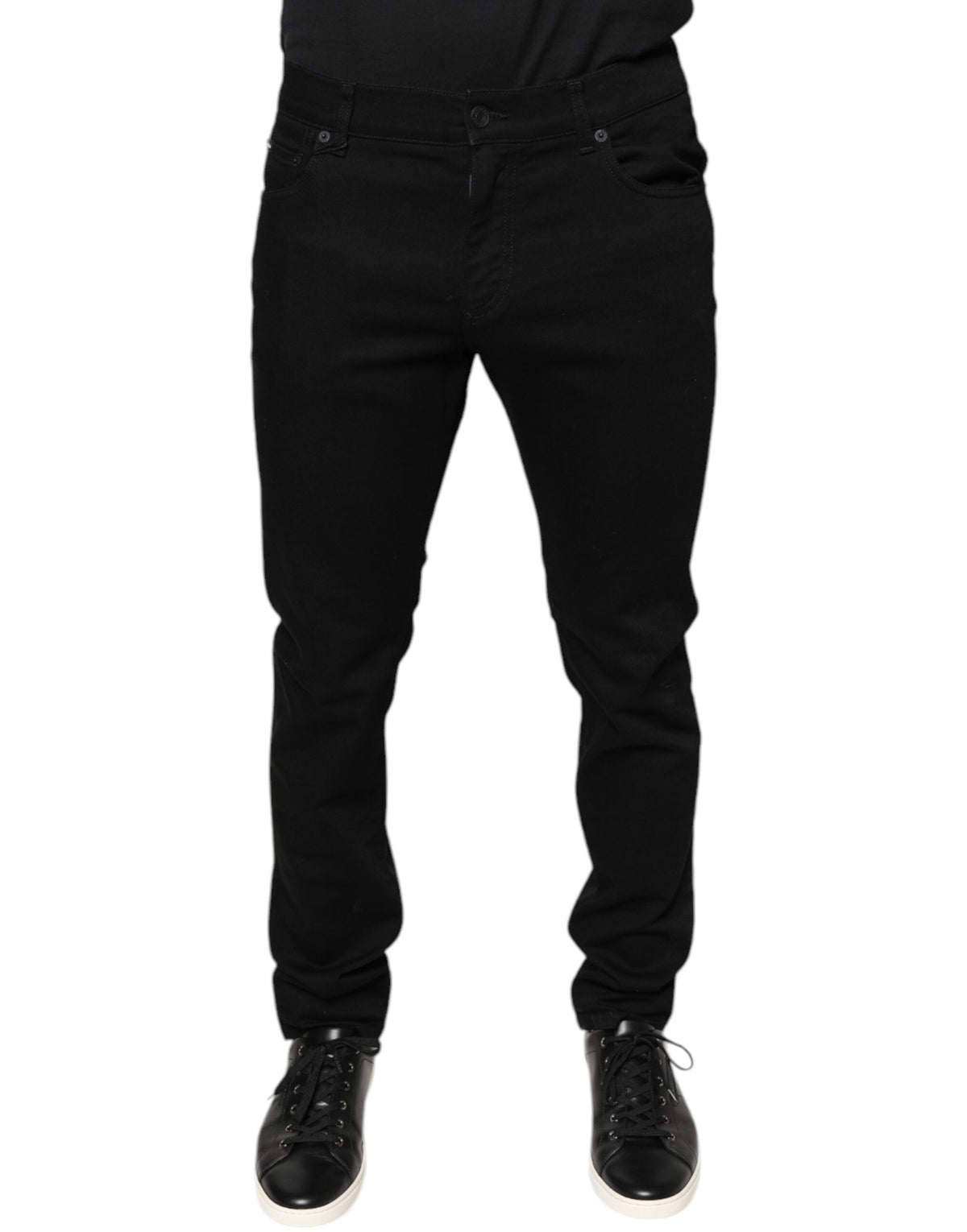 Dolce & Gabbana Black Cotton Stretch Skinny Men Denim Men's Jeans (Pre-Owned)