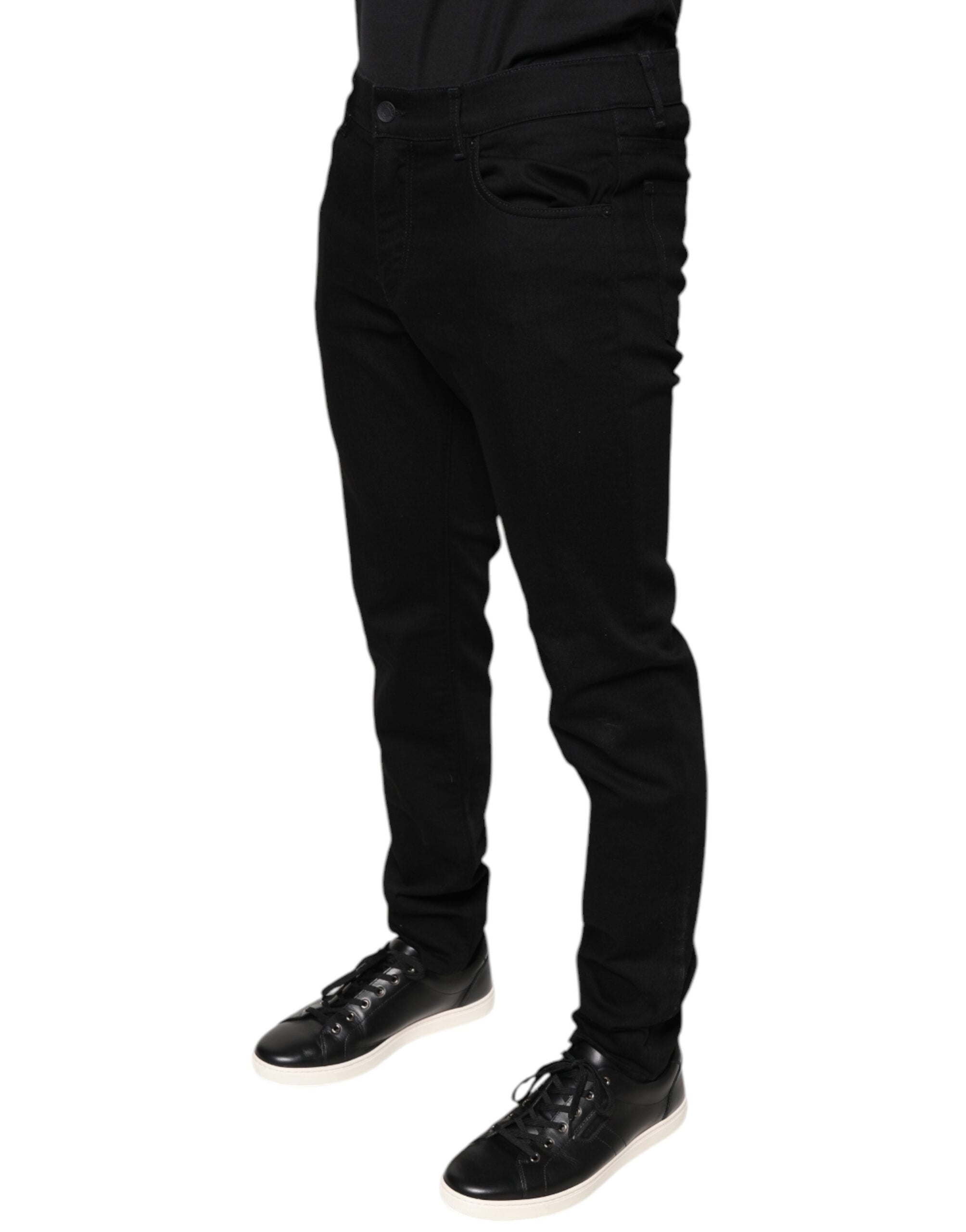 Dolce & Gabbana Black Cotton Stretch Skinny Men Denim Men's Jeans (Pre-Owned)