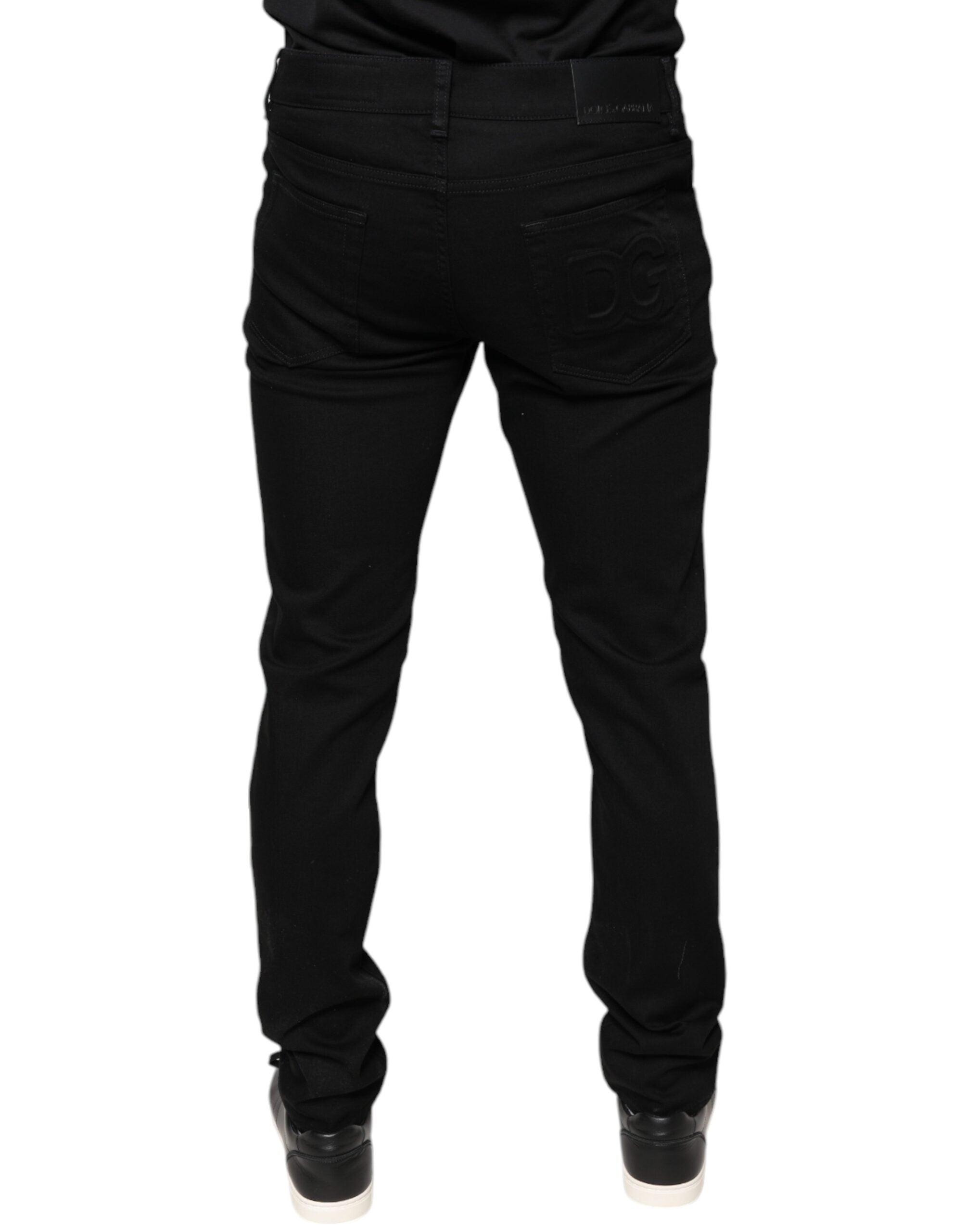 Dolce & Gabbana Black Cotton Stretch Skinny Men Denim Men's Jeans (Pre-Owned)