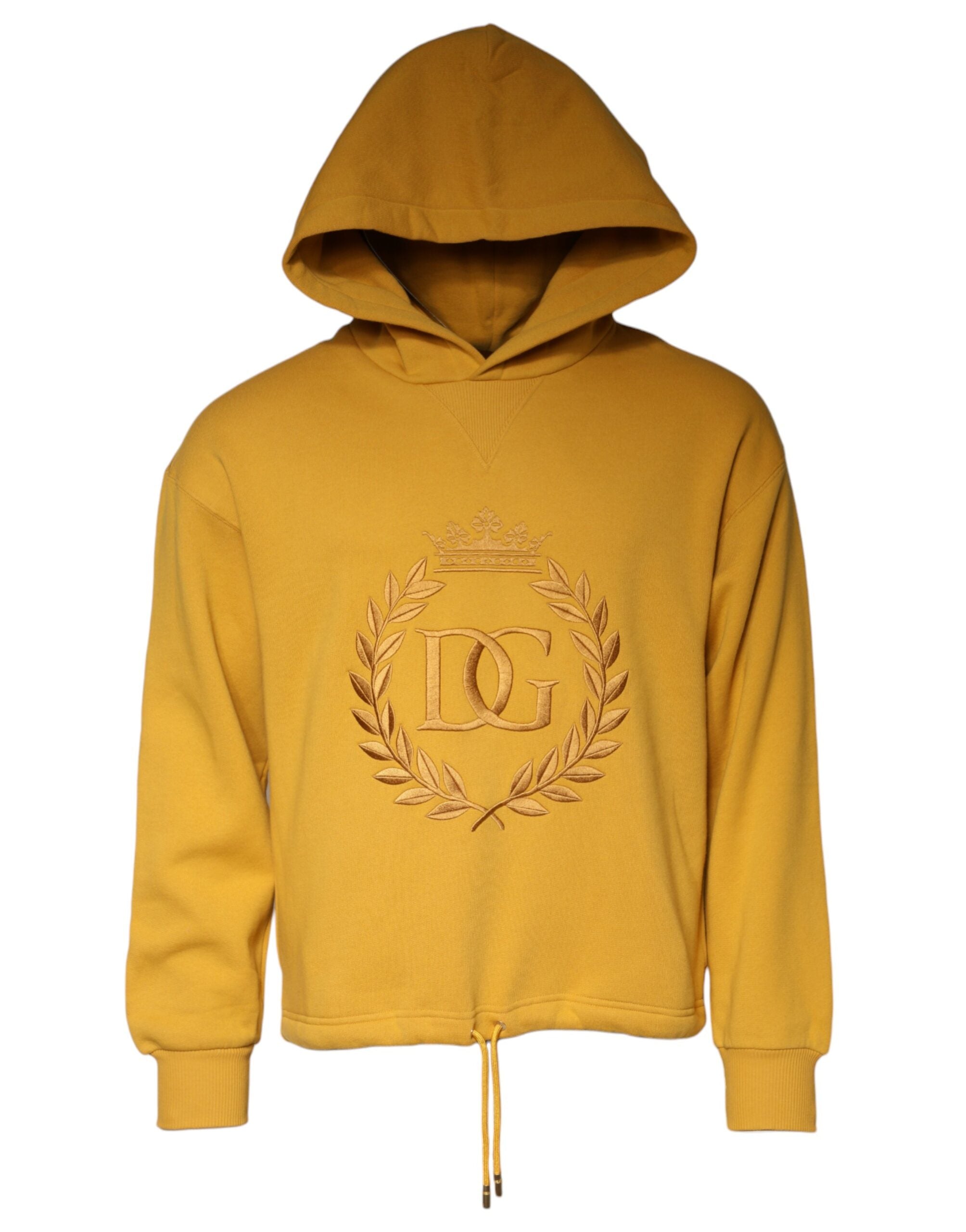 Dolce & Gabbana Mustard DG Hooded Men Sweatshirt Men's Sweater