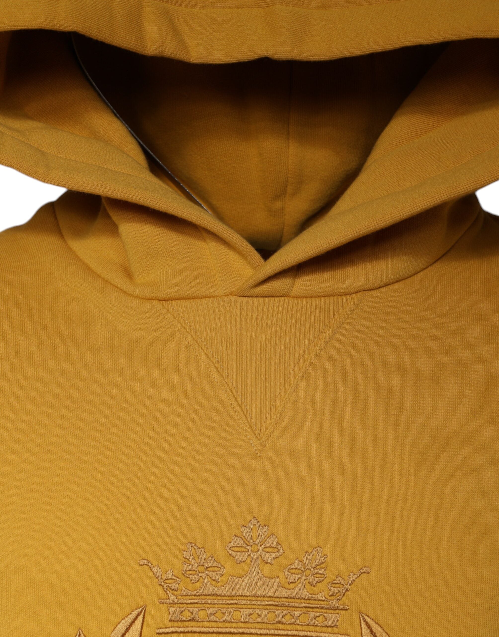 Dolce & Gabbana Mustard DG Hooded Men Sweatshirt Men's Sweater