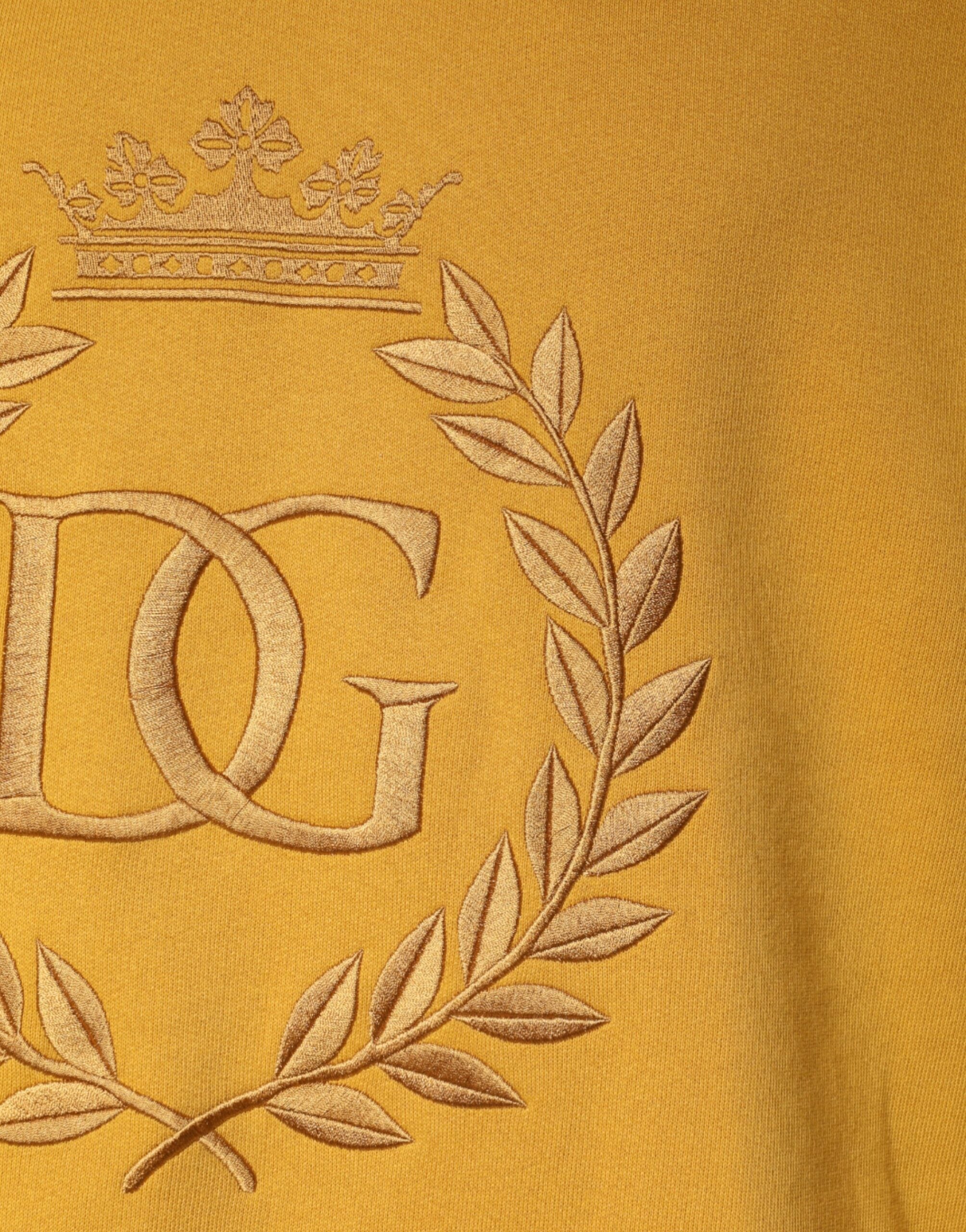 Dolce & Gabbana Mustard DG Hooded Men Sweatshirt Men's Sweater