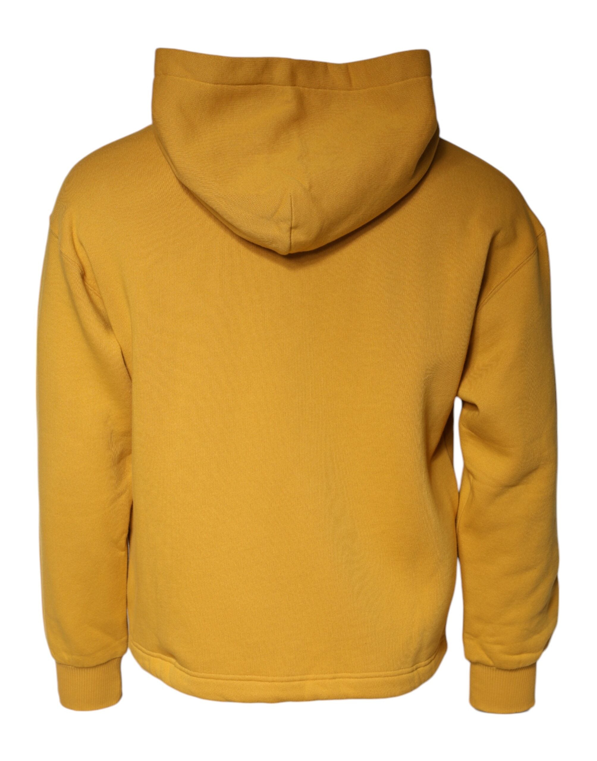 Dolce & Gabbana Mustard DG Hooded Men Sweatshirt Men's Sweater