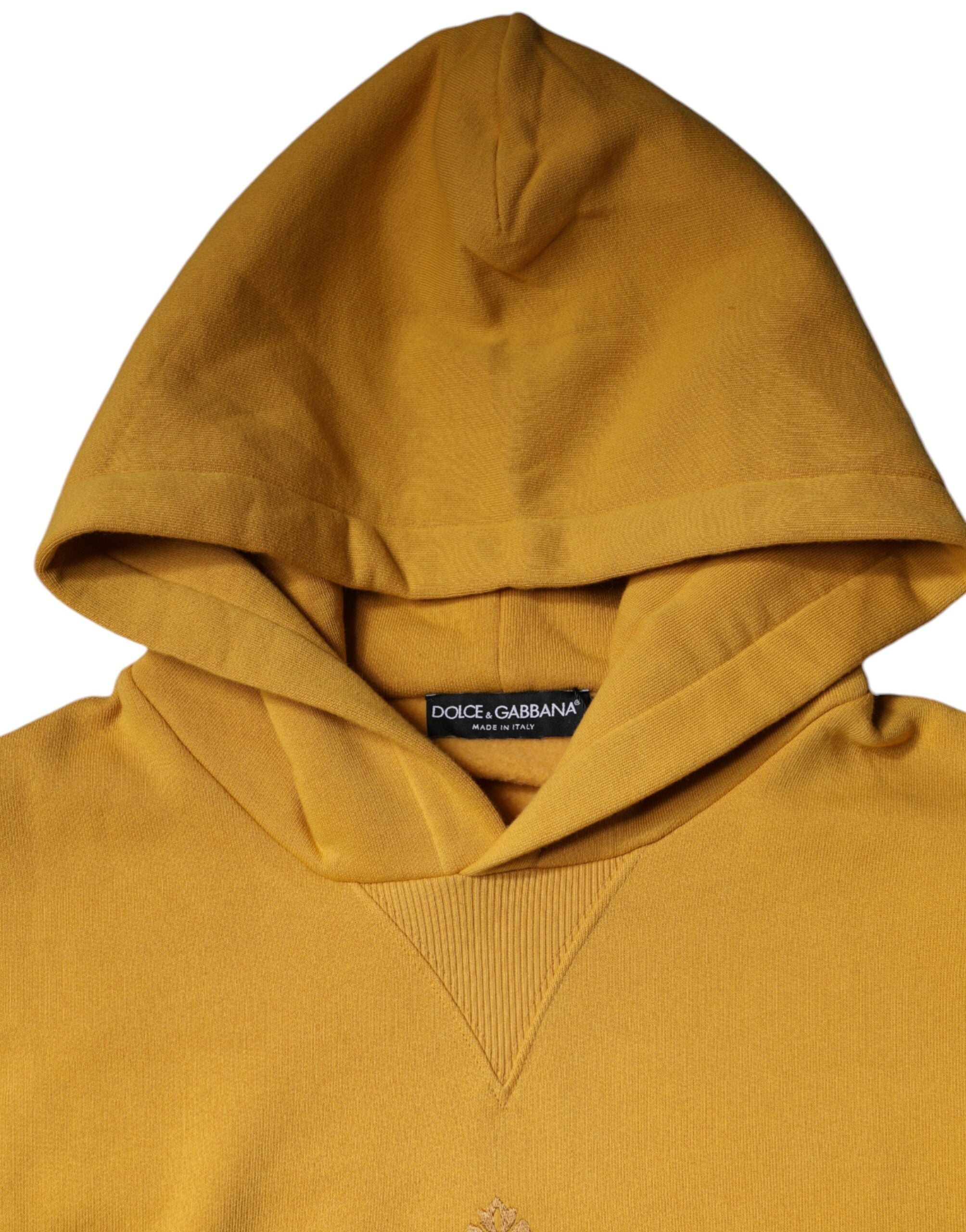 Dolce & Gabbana Mustard DG Hooded Men Sweatshirt Men's Sweater