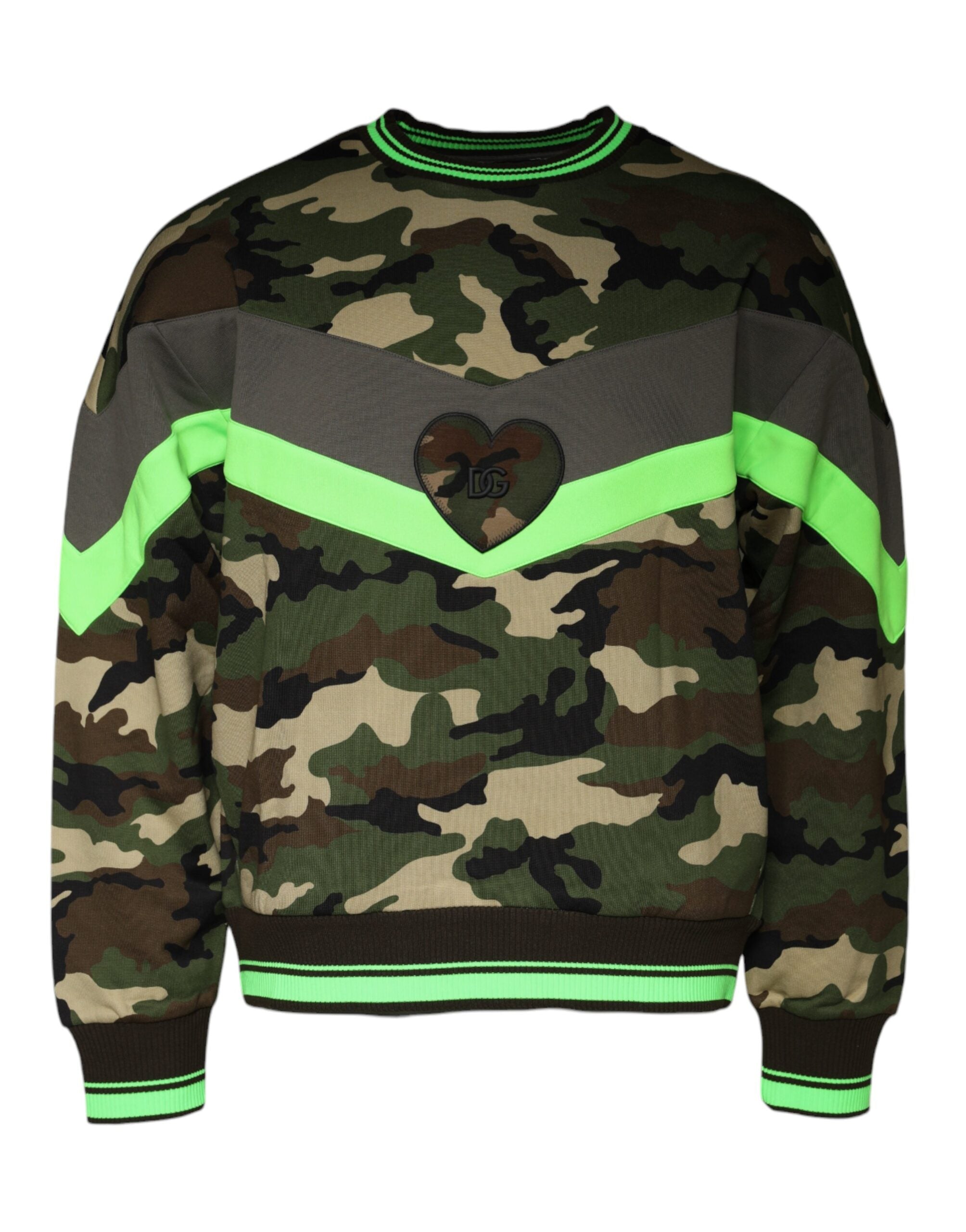 Dolce & Gabbana Multicolor Camouflage Sweatshirt Men's Sweater