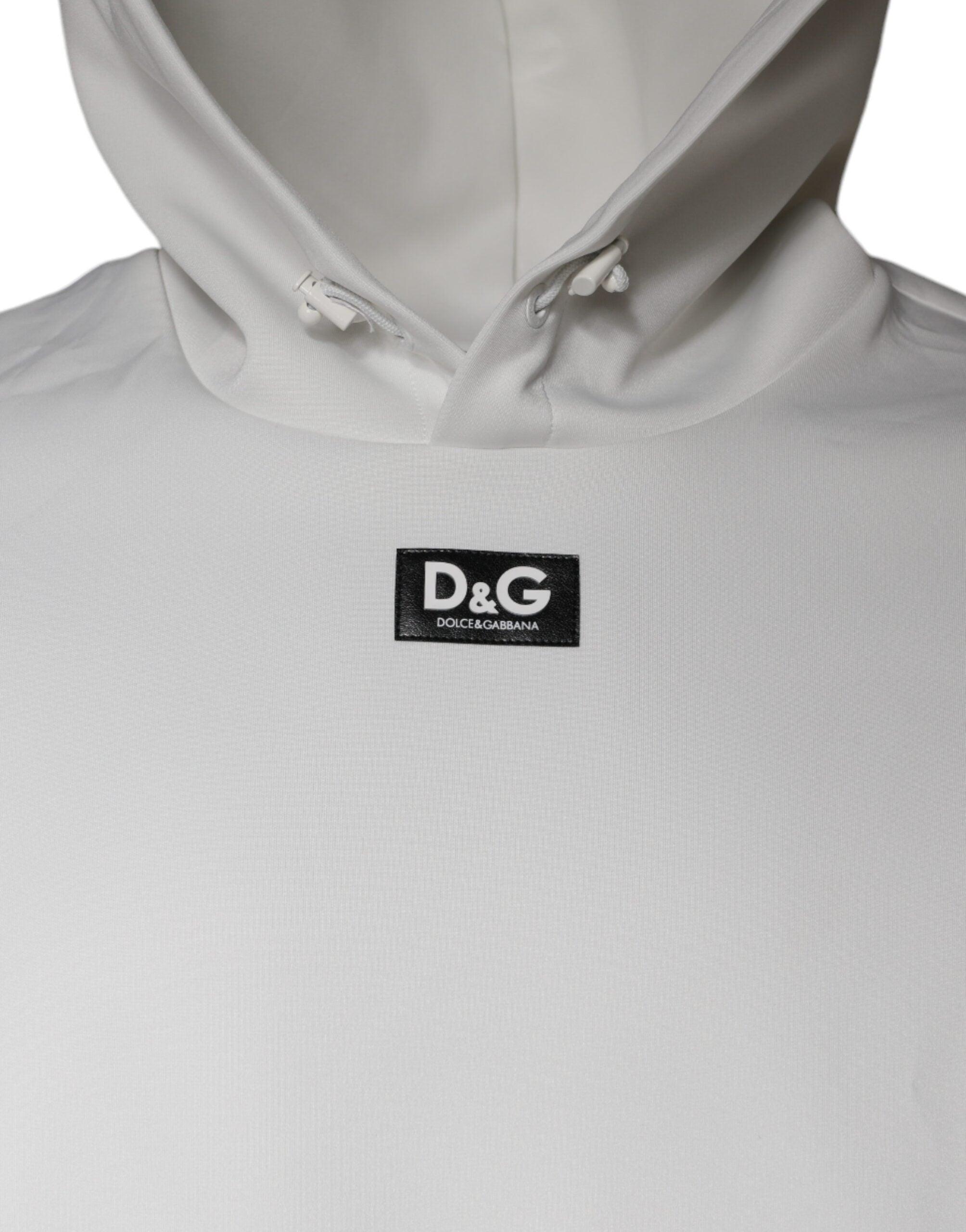 Dolce & Gabbana White D&G Logo Hooded Men Sweatshirt Men's Sweater (Pre-Owned)